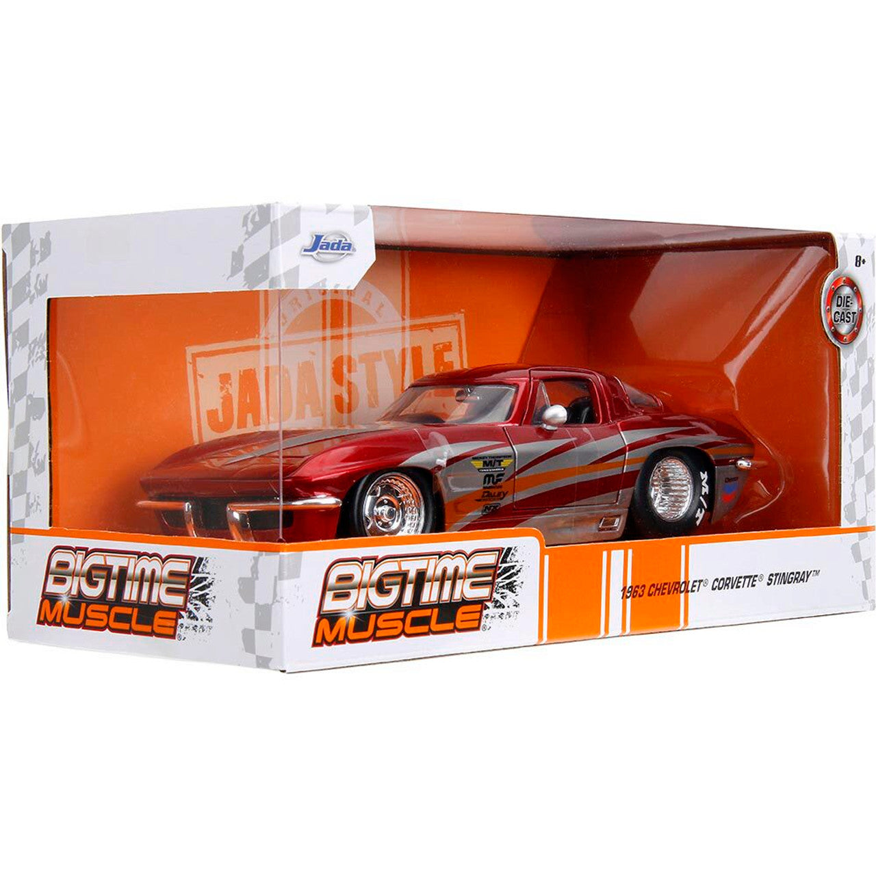 1963 Corvette Split Window - Red Custom 1:24 Scale Diecast Model Car by Jada Toys