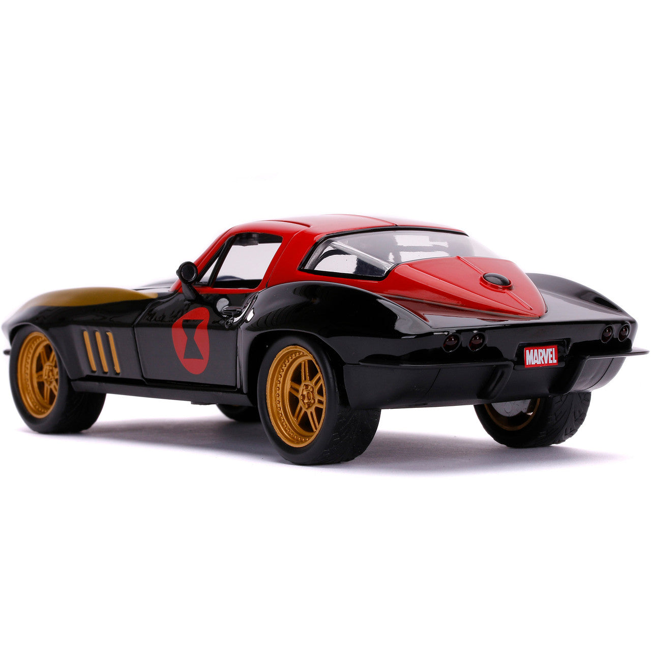 1966 Corvette with Black Widow Figure 1:24 Scale Diecast Model Car by Jada Toys