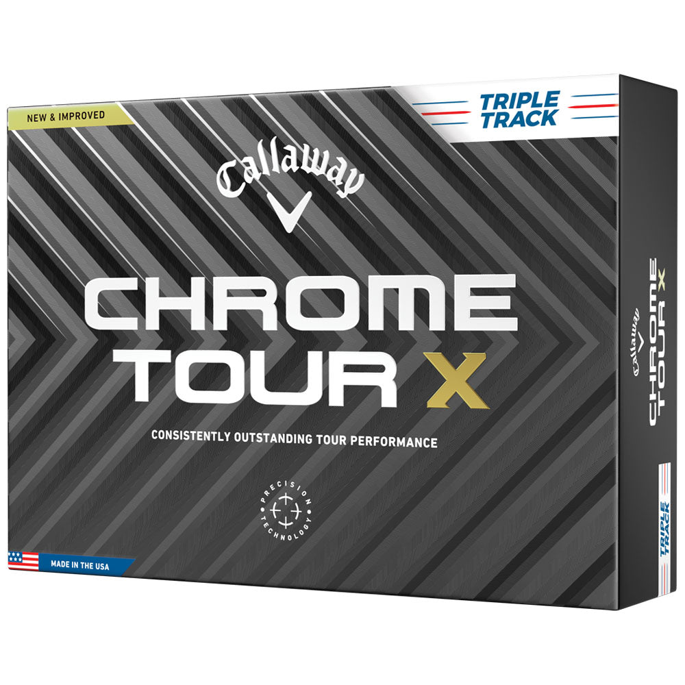 Chrome Tour X Triple Track Golf Balls - White - 12 Pack
