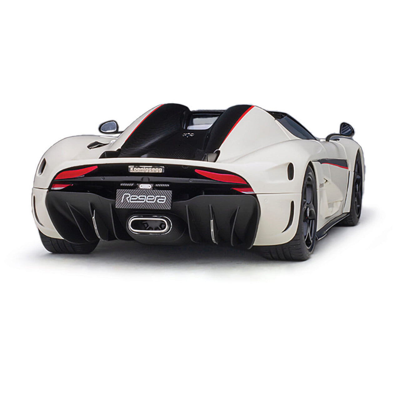 Koenigsegg Regera - White w/Carbon Accents 1:18 Scale Composite Diecast Model Car by AutoArt
