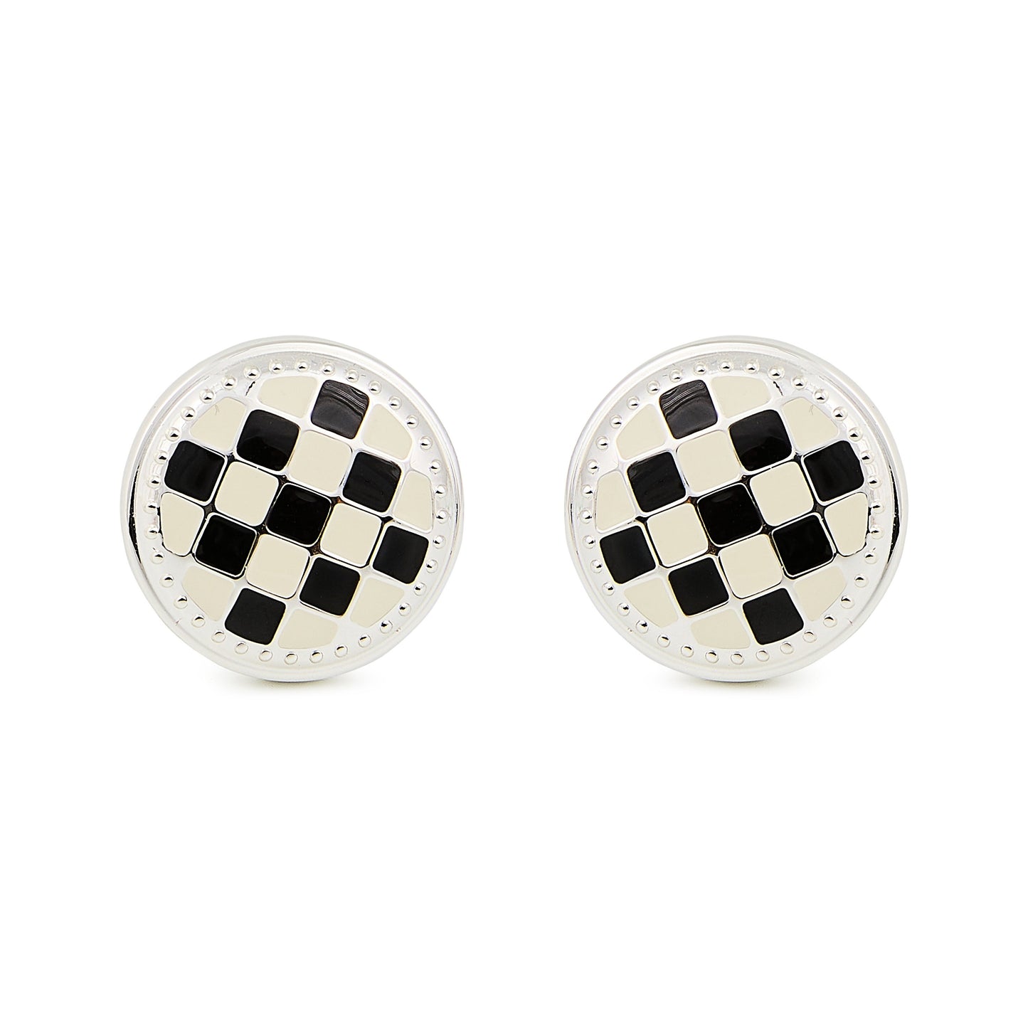 Check Silver Plated Knobs, Set of 2