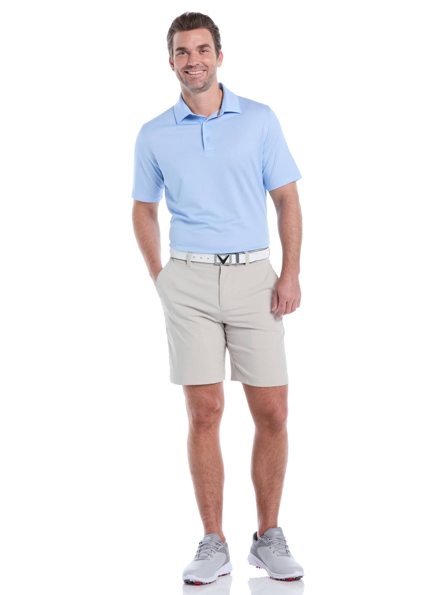 Mens Chevron Twill Jacquard Golf Polo