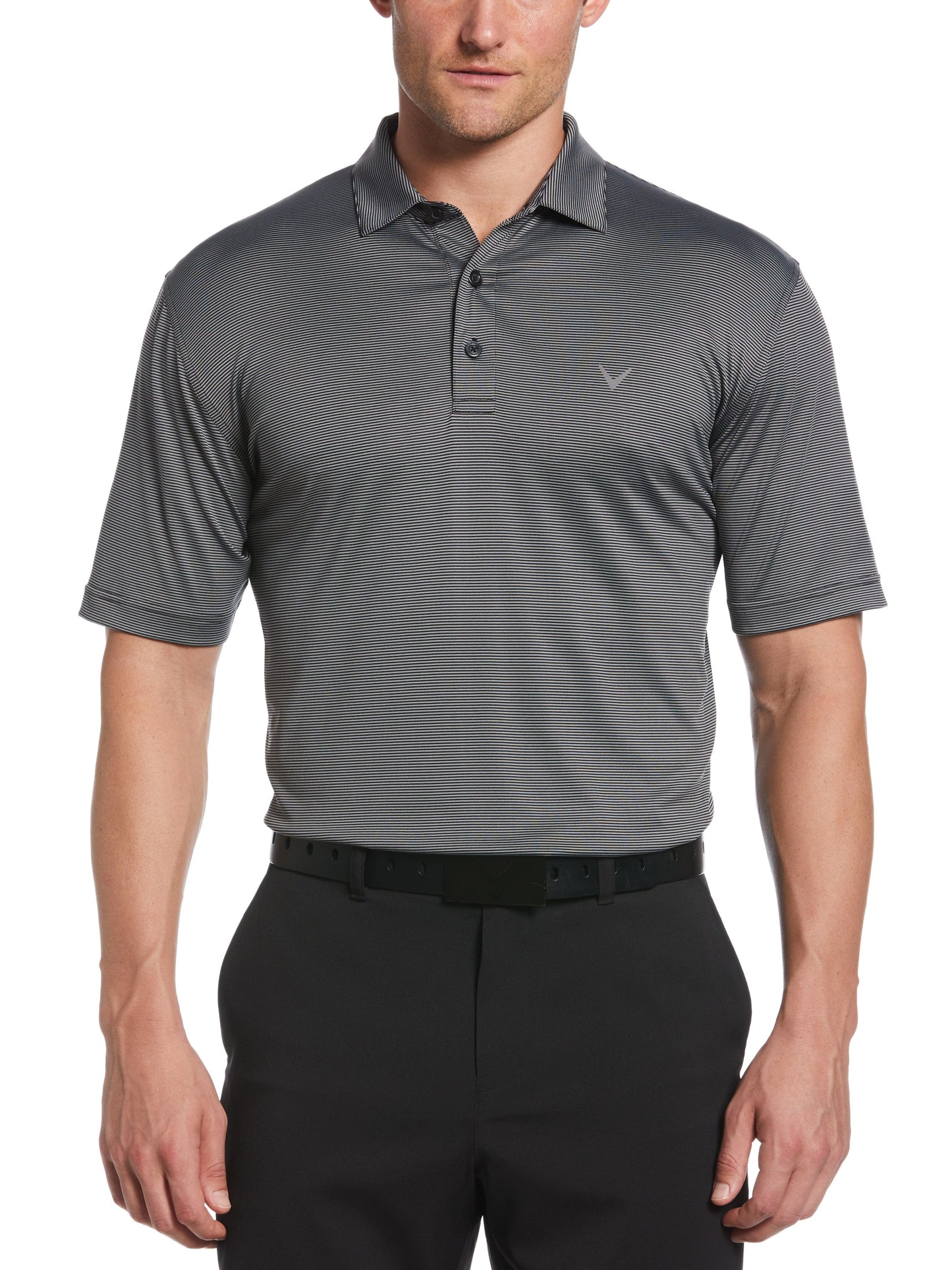 Mens Fine Line Stripe Golf Polo