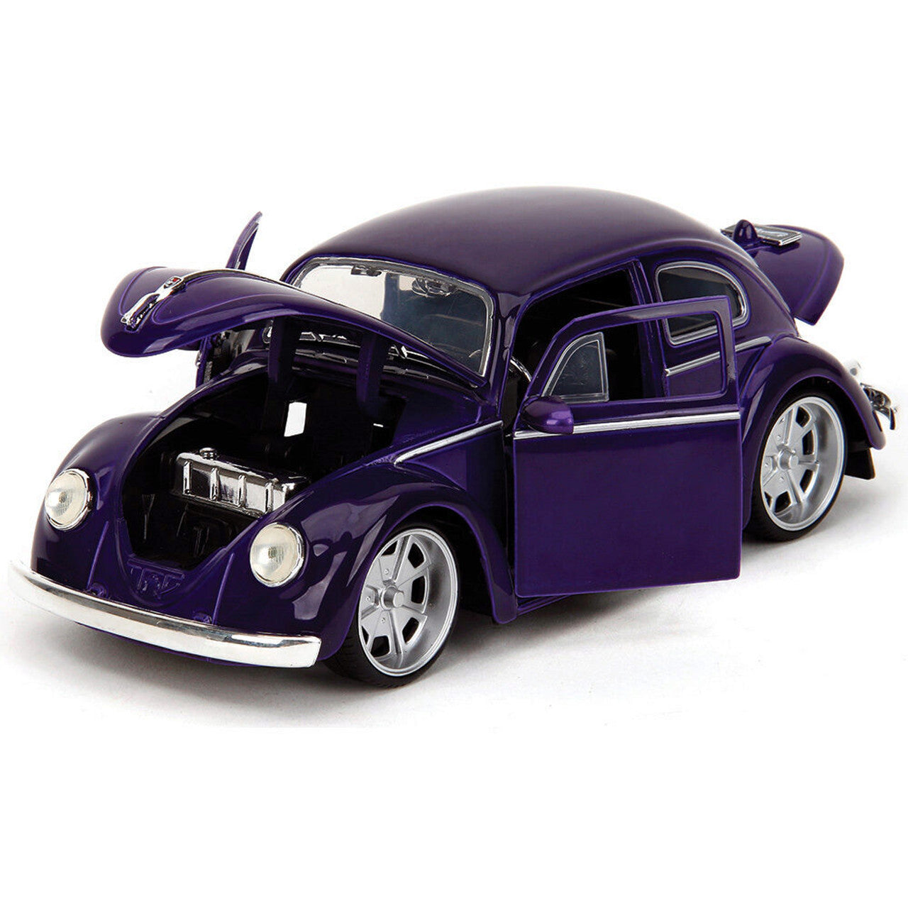 1959 VW Beetle w/Wednesday Addams & Thing Figure 1:24 Scale Diecast Model Car by Jada Toys