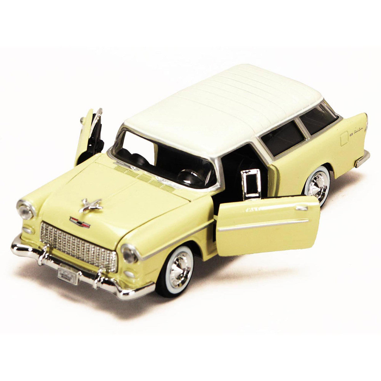 1955 Chevy Bel Air Nomad - Yellow 1:24 Scale Diecast Model Car by Motormax
