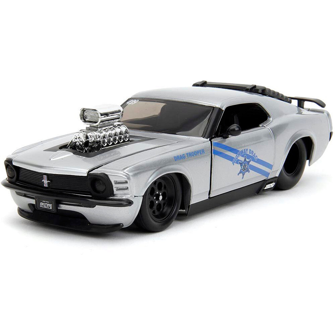 1970 Ford Mustang Boss 429 Police - BTM Silver 1:24 Scale Diecast Model Car by Jada Toys