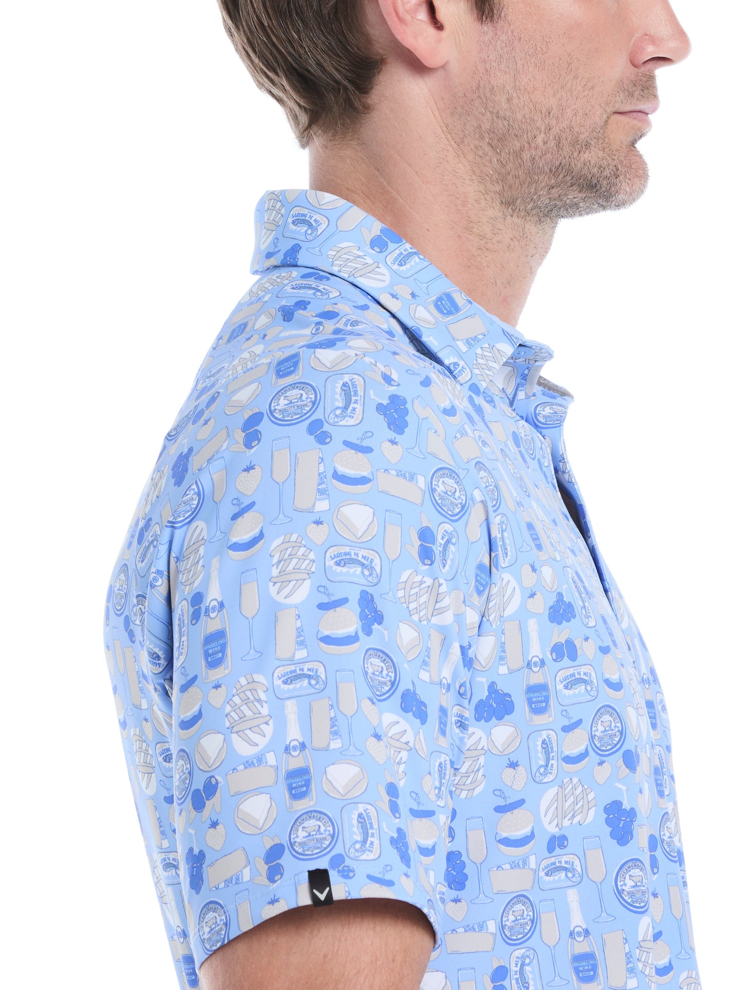 Mens Celebration Feast Print Golf Polo