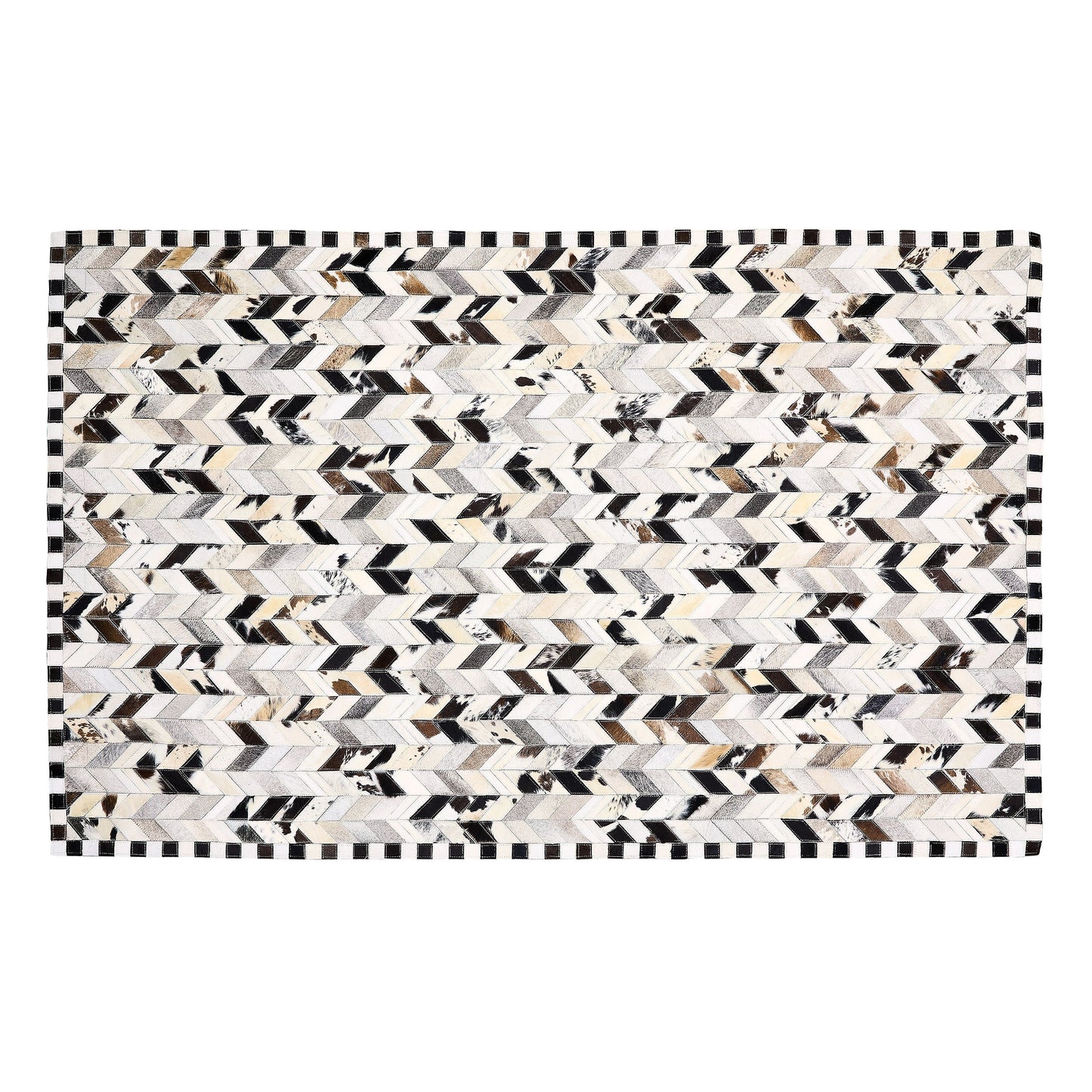 Black Herringbone Hair on Hide 5¡ä x 8¡ä Rug