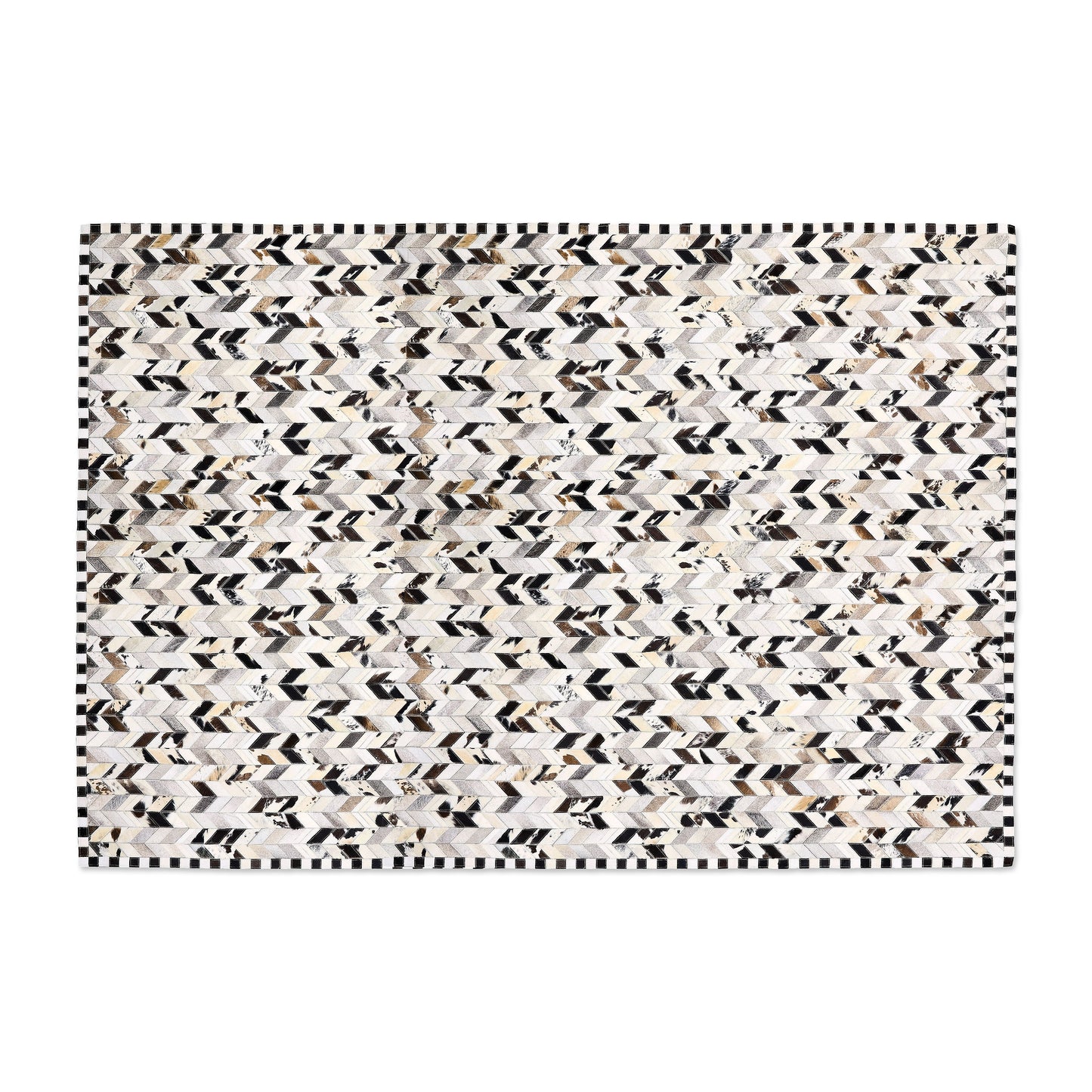 Black Herringbone Hair on Hide 8¡ä x 10¡ä Rug