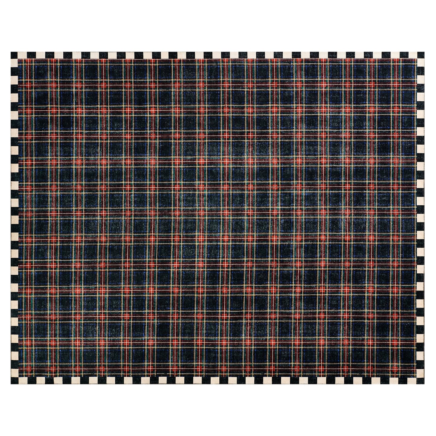 Stewart Tartan Black 8¡ä x 10¡ä Washable Rug