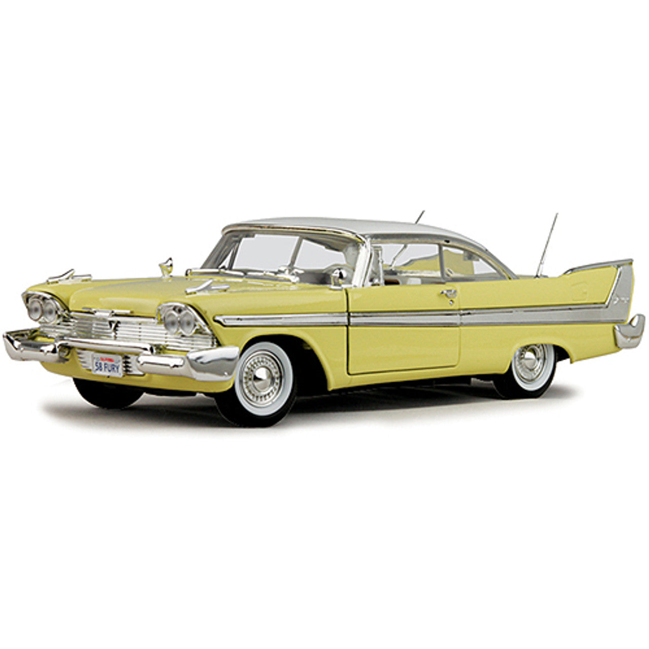 1958 Plymouth Anniversary Fury - yellow 1:18 Scale Diecast Model by Motormax