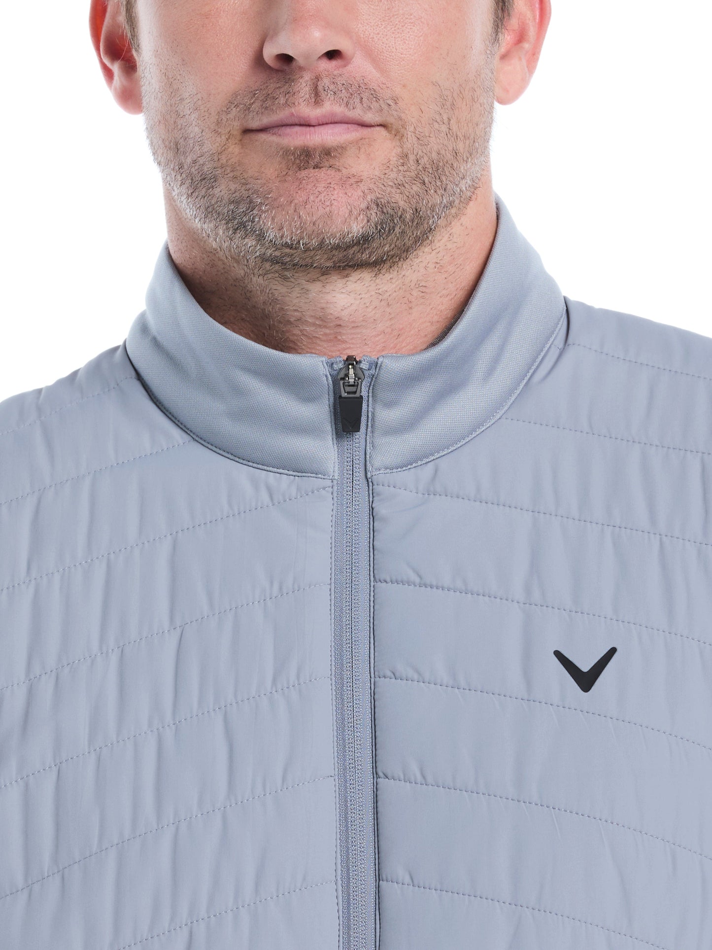 Mens Quilted Puffer Full Zip Golf Vest
