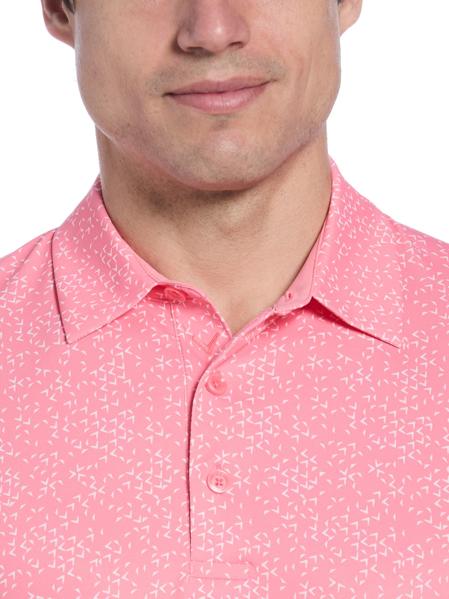 Mens Chevron Print Golf Polo