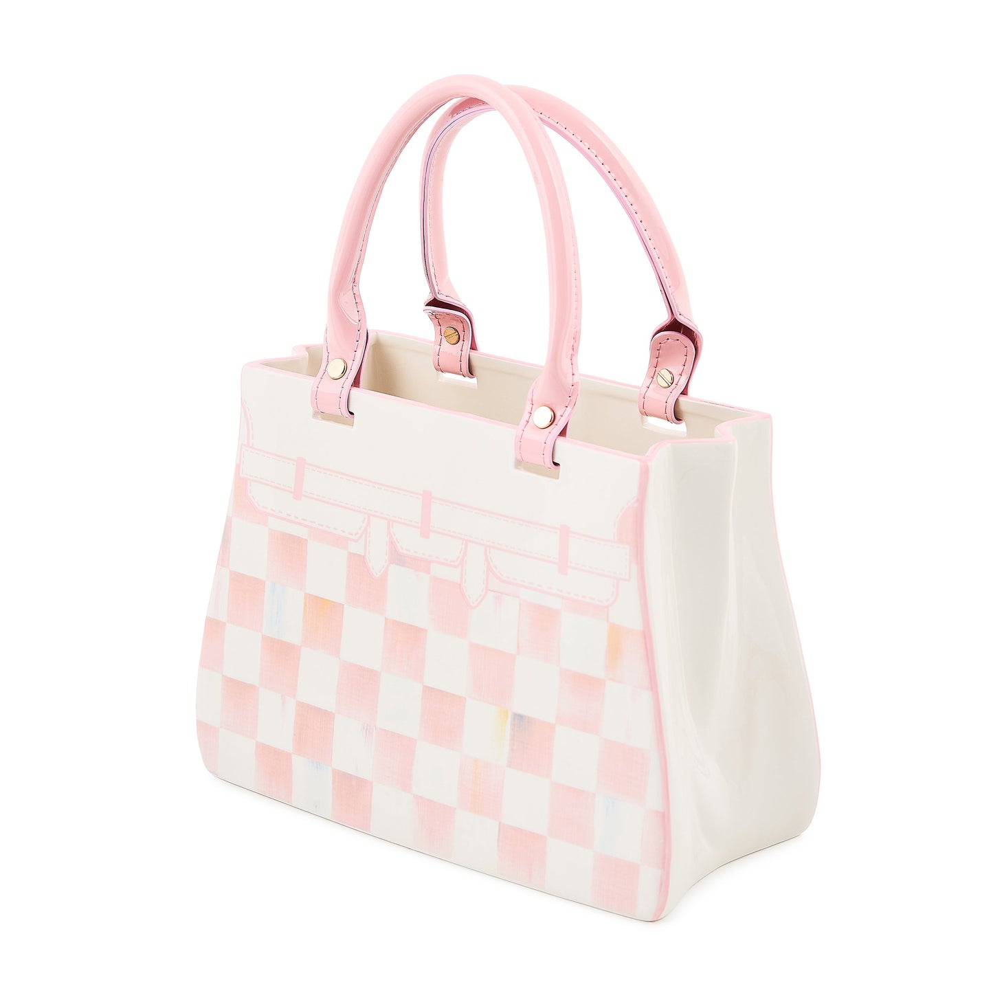 Rosy Check Doodles Handbag Vase