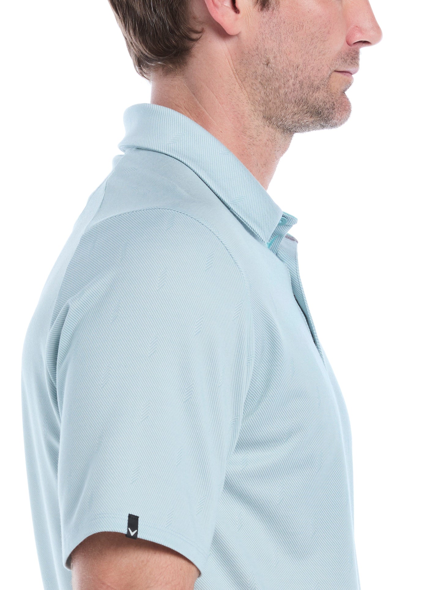 Mens Chevron Twill Jacquard Golf Polo