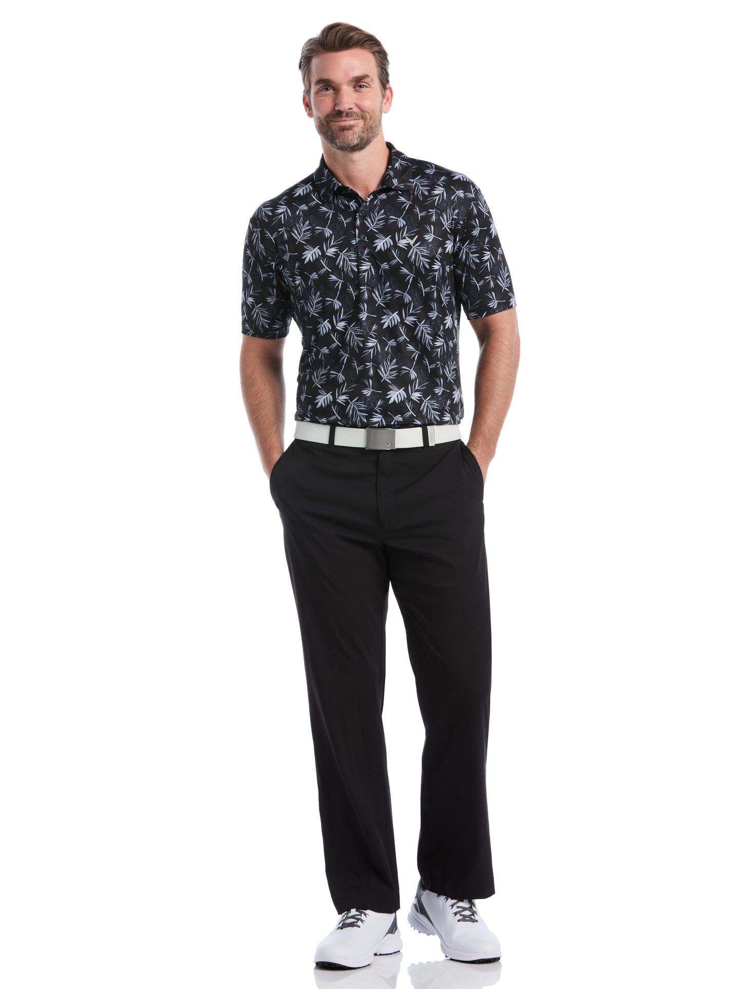 Mens Floral Polo
