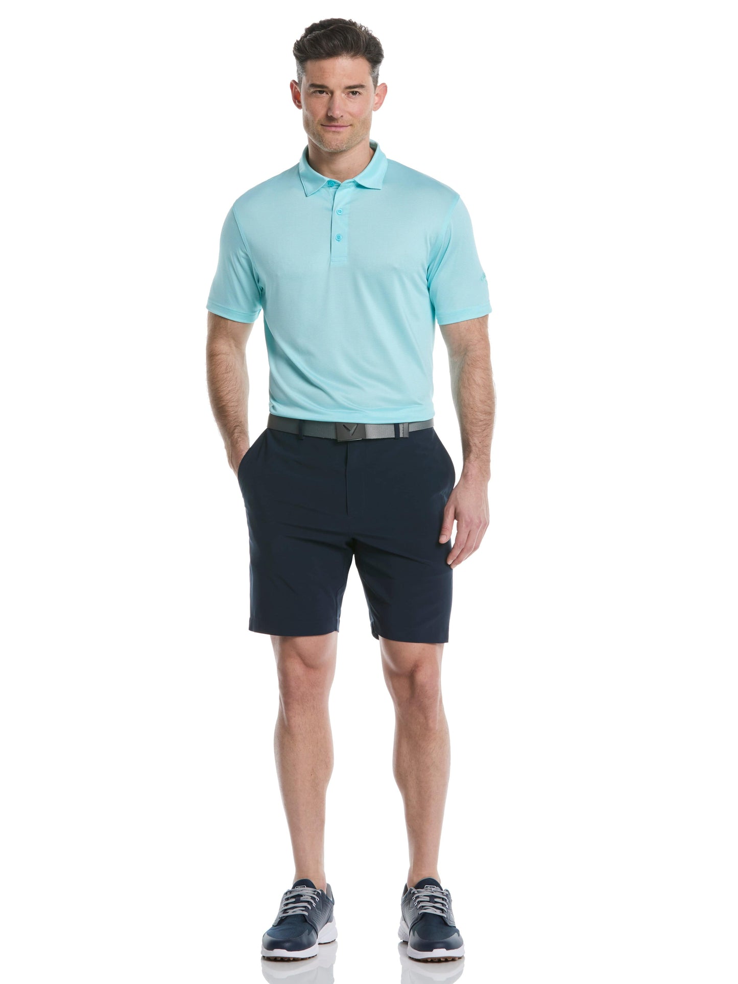 Mens Fine Line Stripe Golf Polo