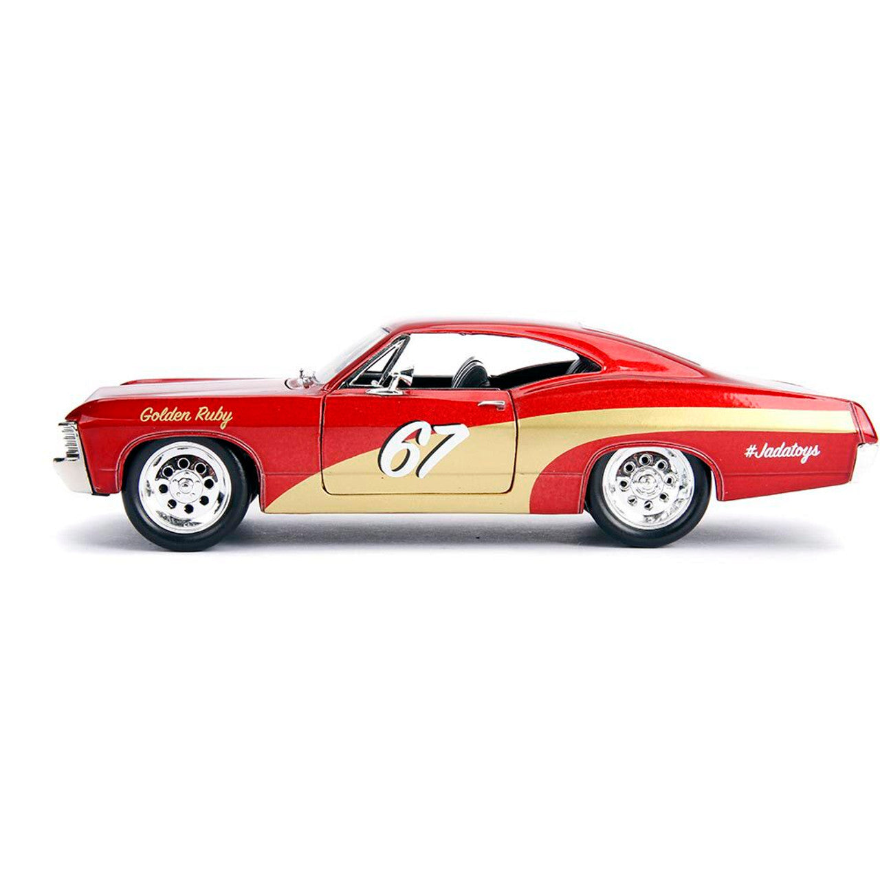 1967 Chevy Impala 2-Door #67 Golden Ruby 1:24 Scale Diecast Model Car by Jada Toys