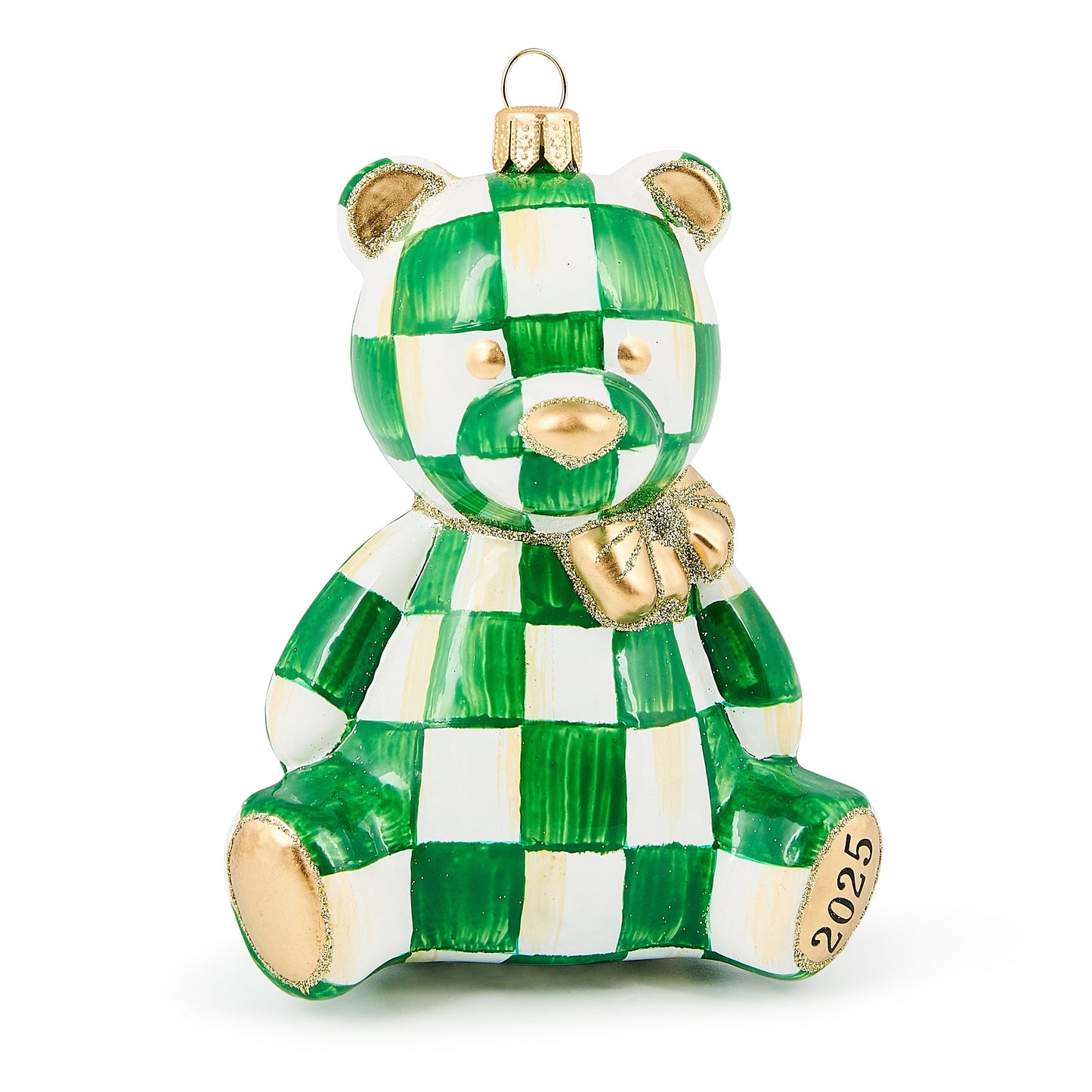 2025 Emerald Bear Glass Ornament