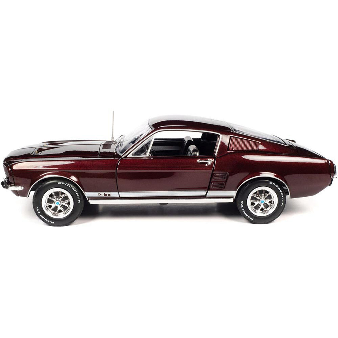 1967 Ford Mustang 2+2 GT - Code X Vintage Burgundy 1:18 Scale Diecast Model Car by American Muscle - Ertl
