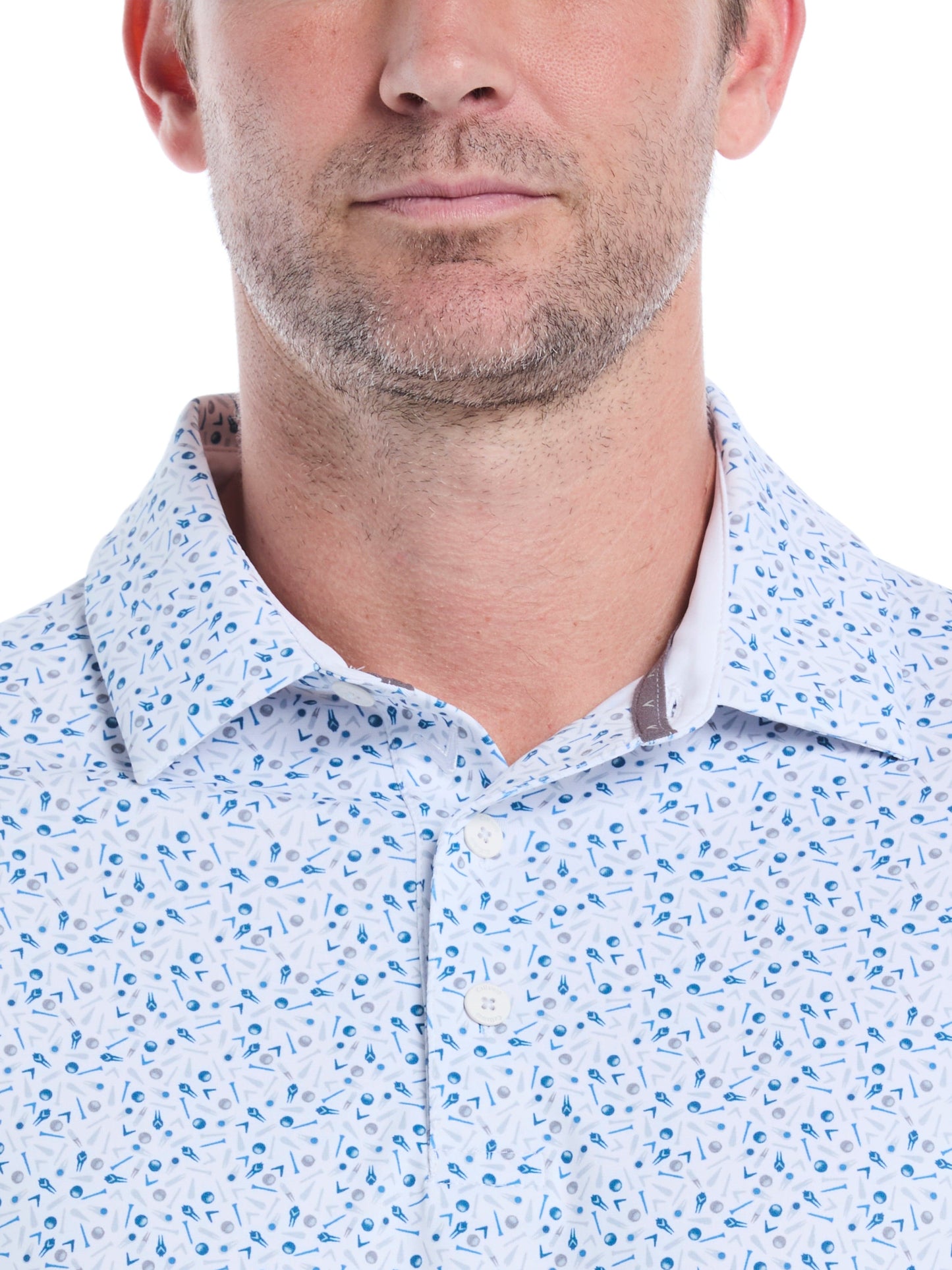 Mens Confetti Print Golf Polo Shirt