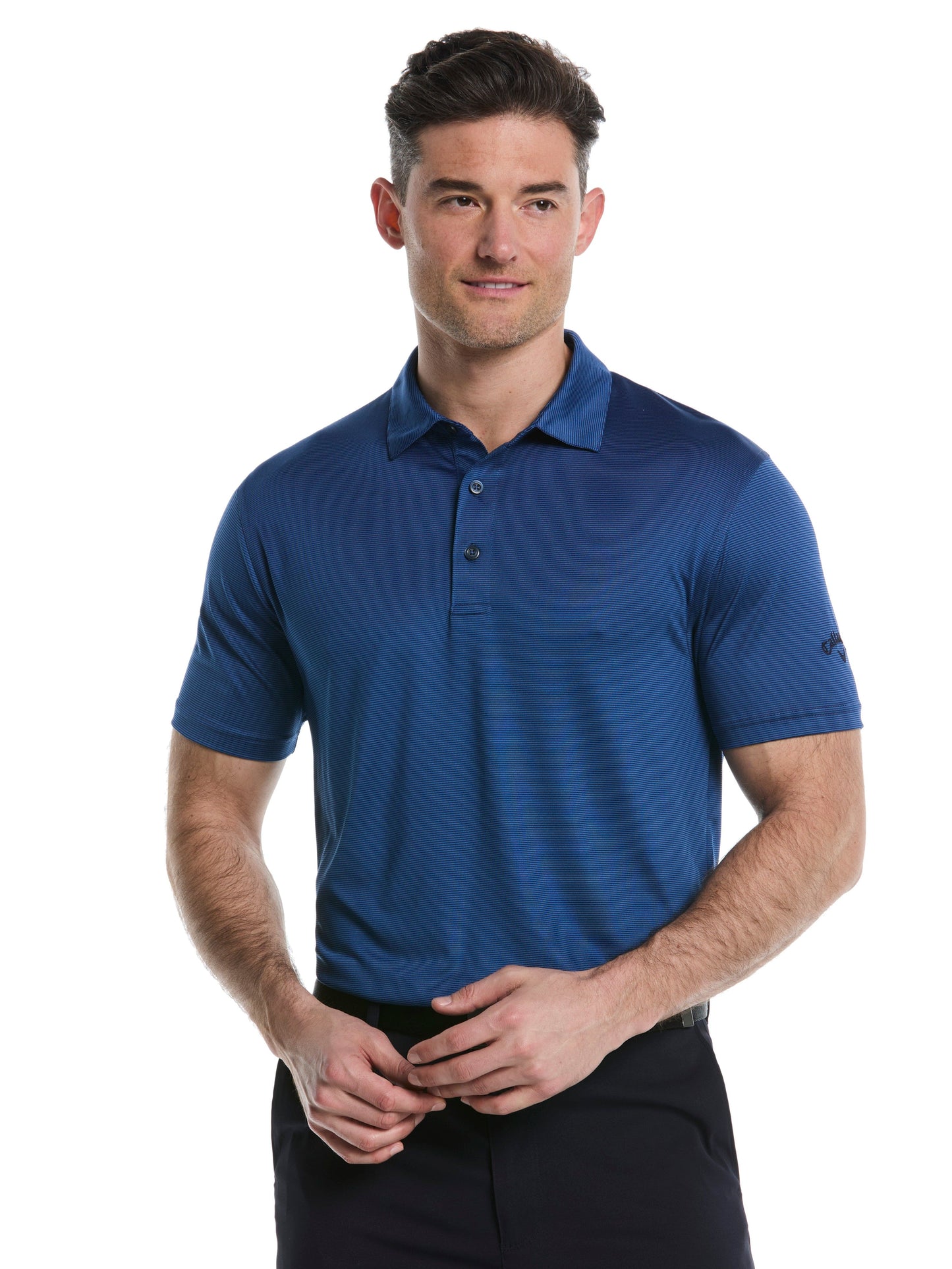 Mens Fine Line Stripe Golf Polo