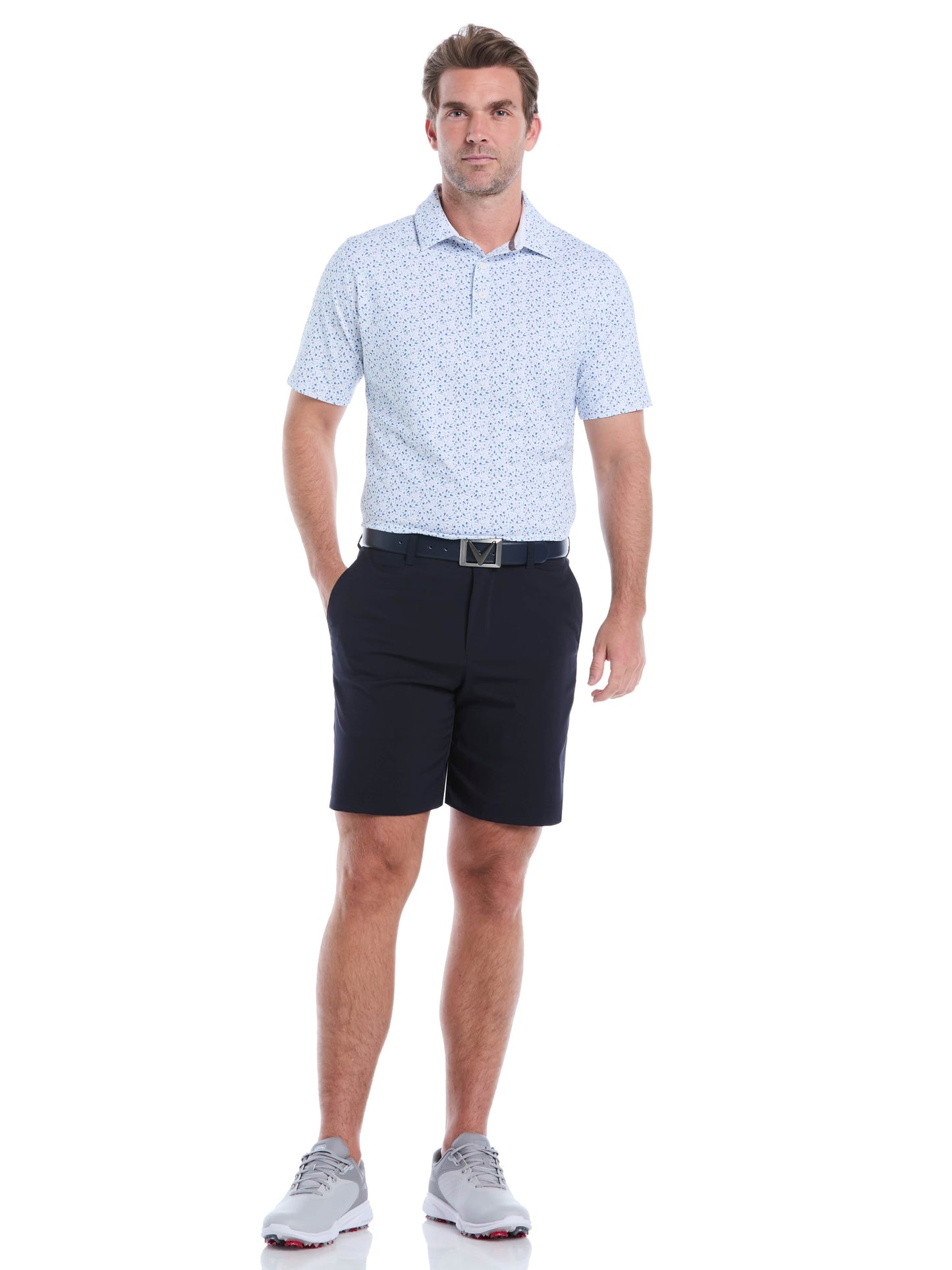 Mens Confetti Print Golf Polo Shirt