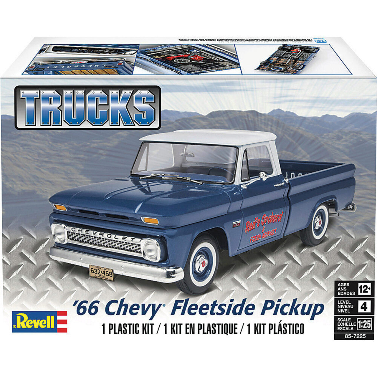 1966 Chevy Fleetside Pickup 1:25 Scale Plastic Model Kit by Revell