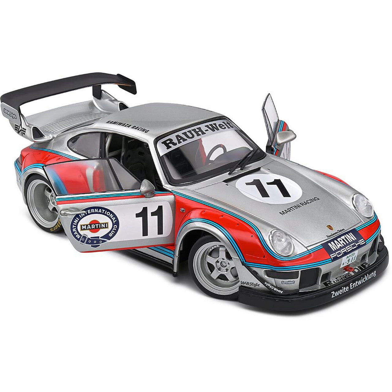 2020 RWB Porsche Bodykit Martini Grey 1:18 Scale Diecast Model Car by Solido