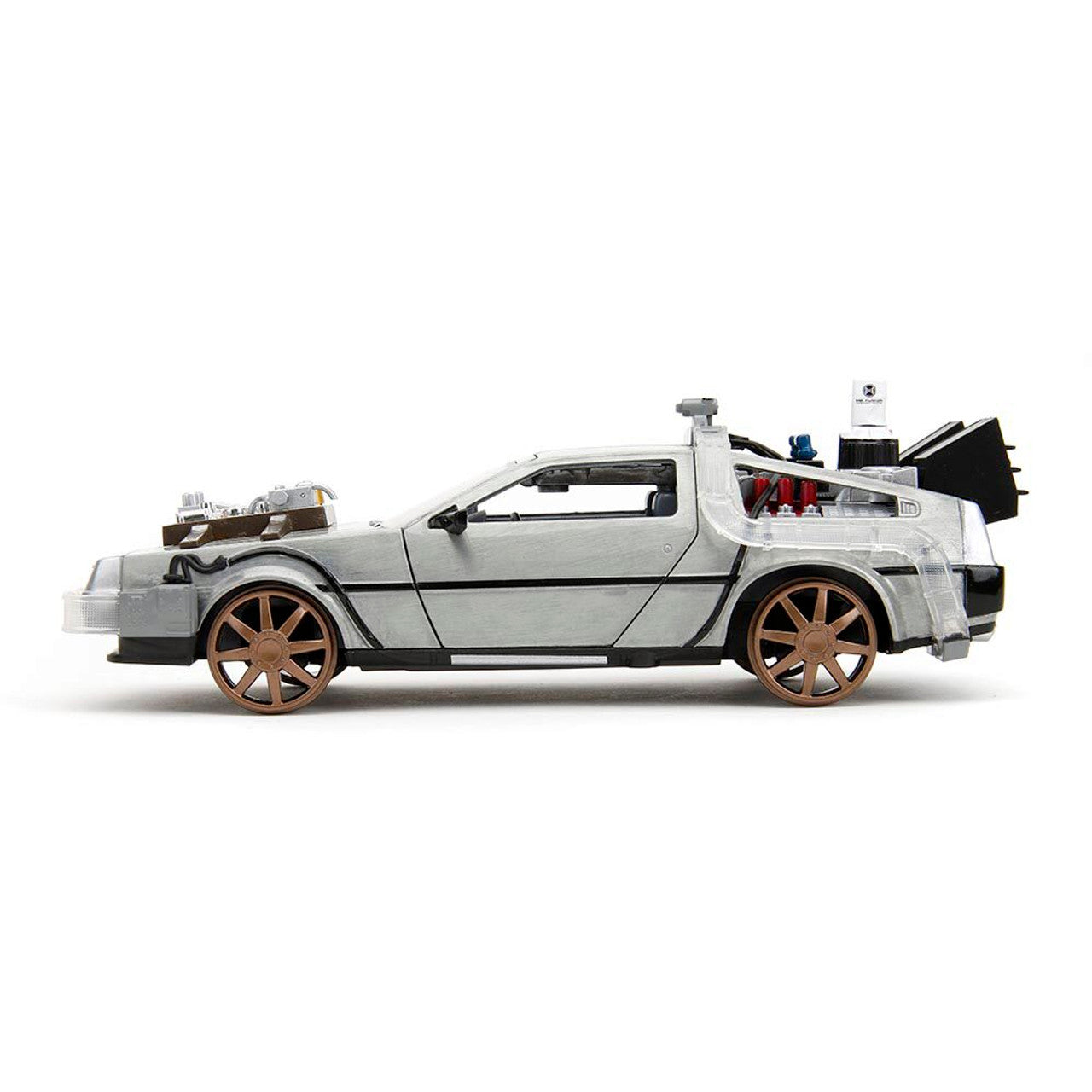Back to the Future DeLorean Time Machine with Rail Wheels 1:24 Scale Diecast Model Car by Jada Toys