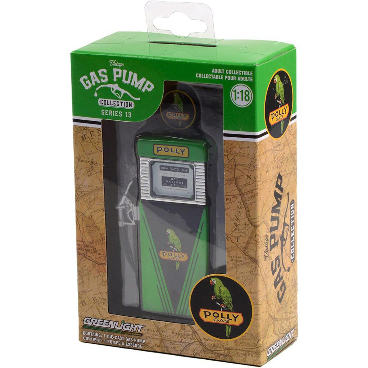 1951 Wayne 505 Gas Pump Polly Gas 1:18 Scale Diecast Model by Greenlight