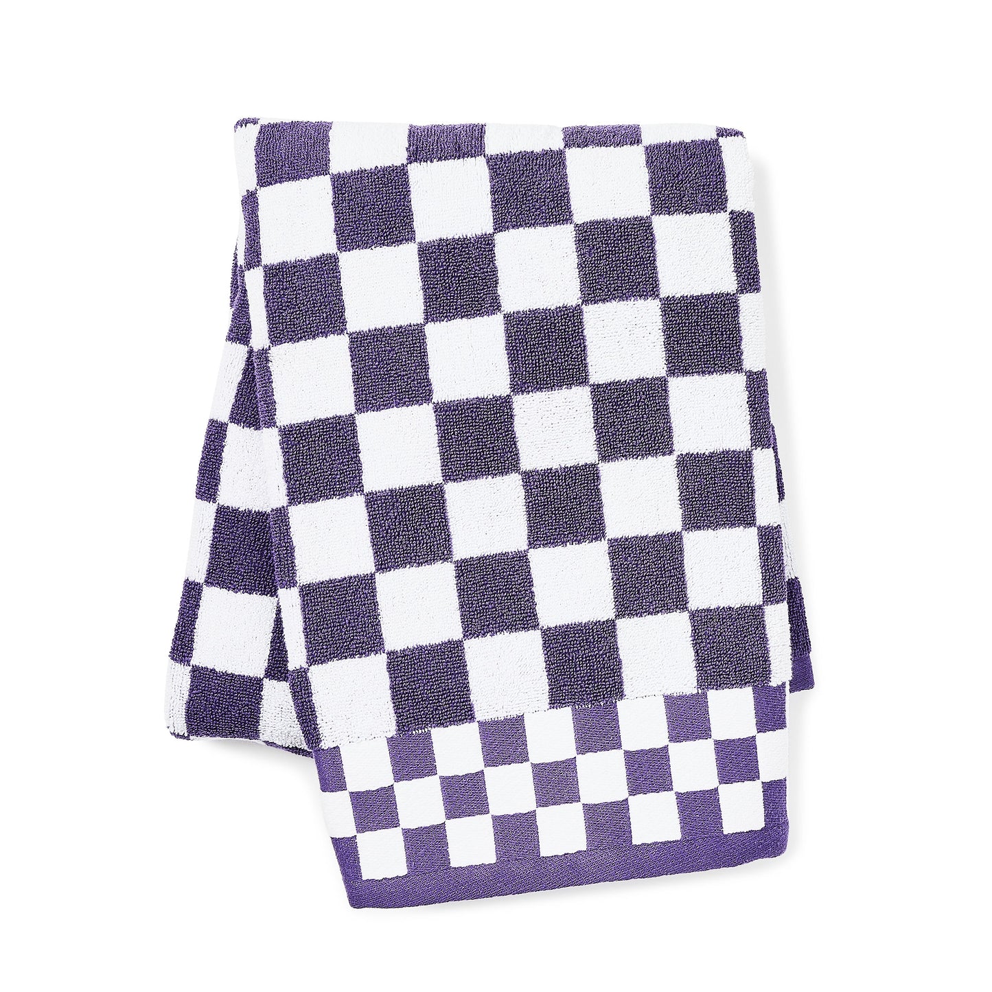 Plum Check Bath Towel