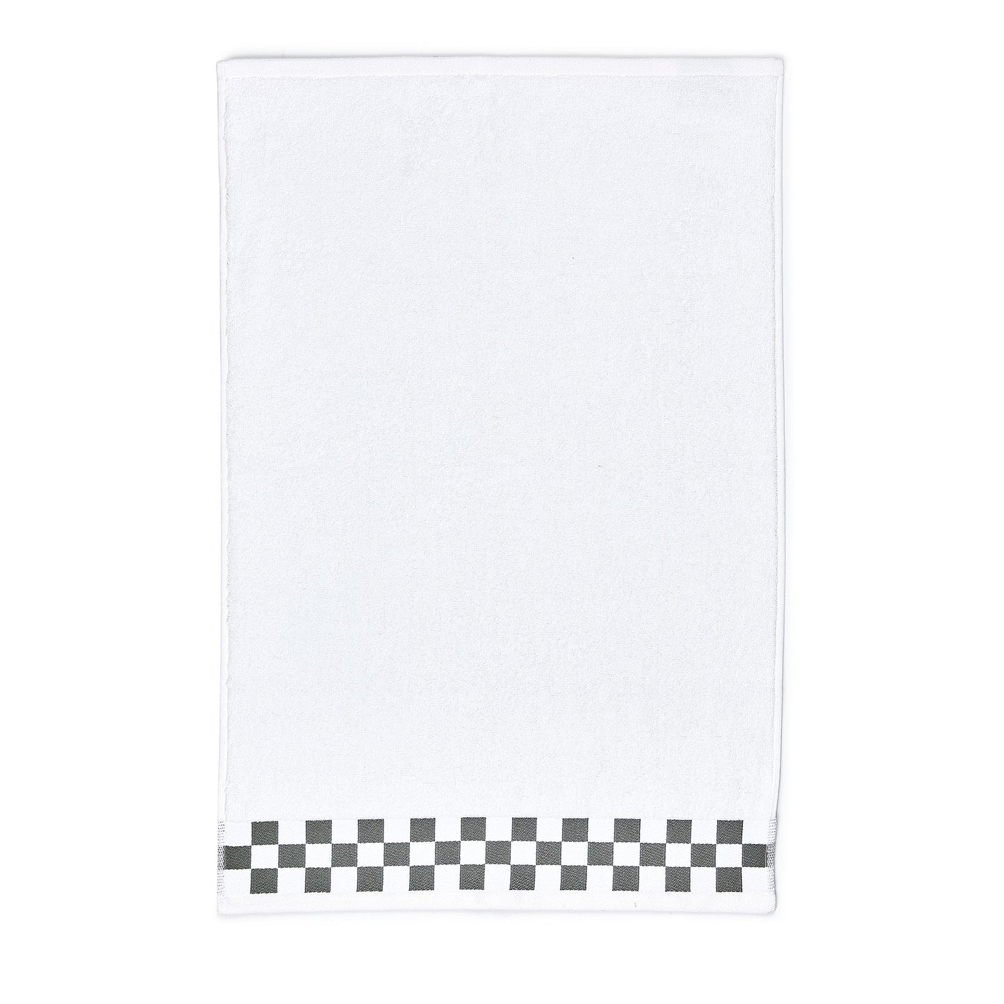 Hand Towel with Grey Check Border