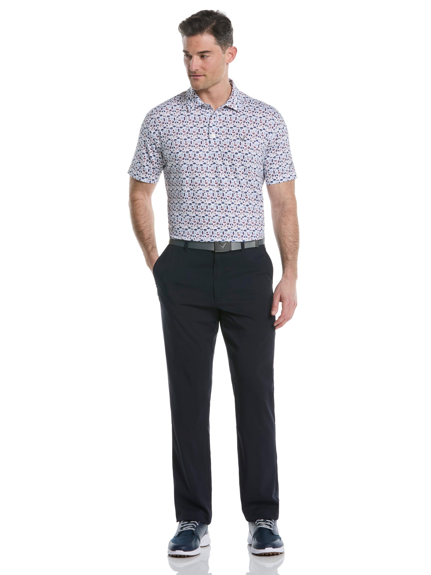 Mens Americana Print Polo