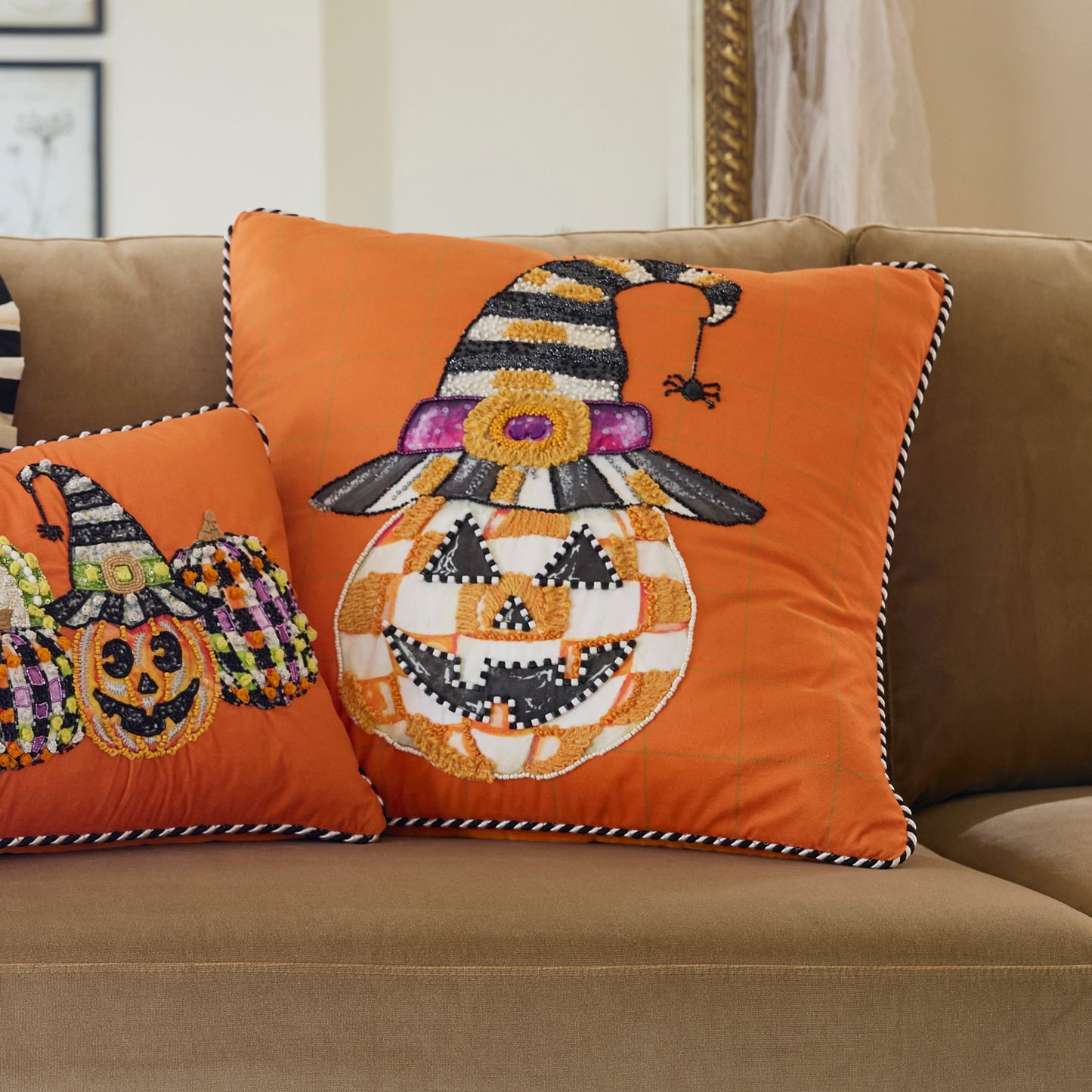 Jack O¡¯ Lantern in Hat Throw Pillow