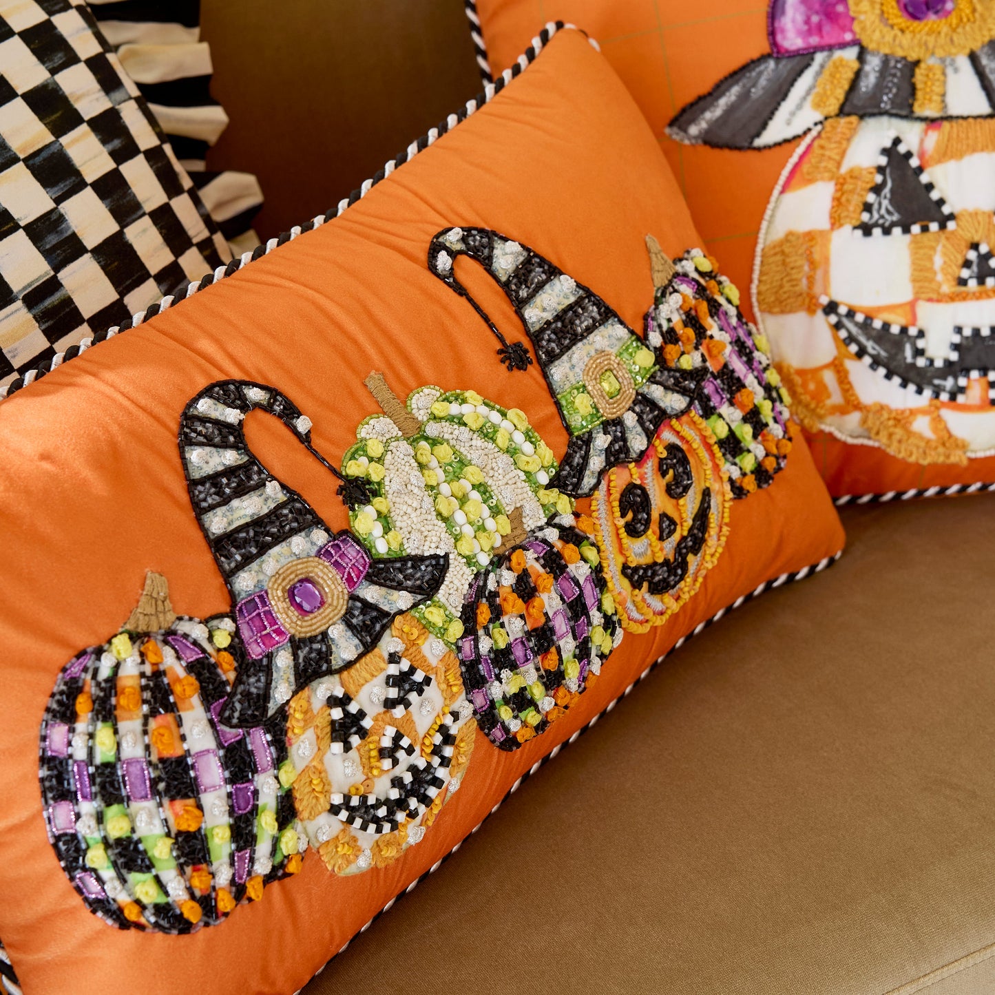 Jack O¡¯ Lantern in Hat Lumbar Throw Pillow