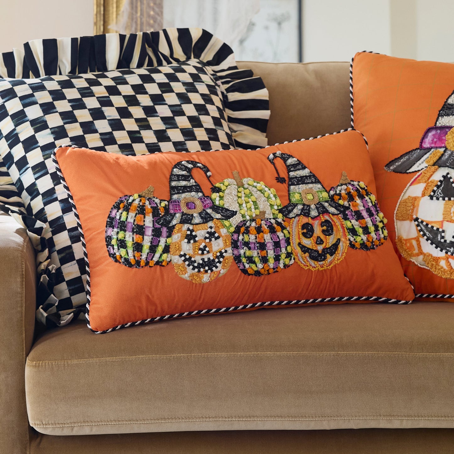 Jack O¡¯ Lantern in Hat Lumbar Throw Pillow