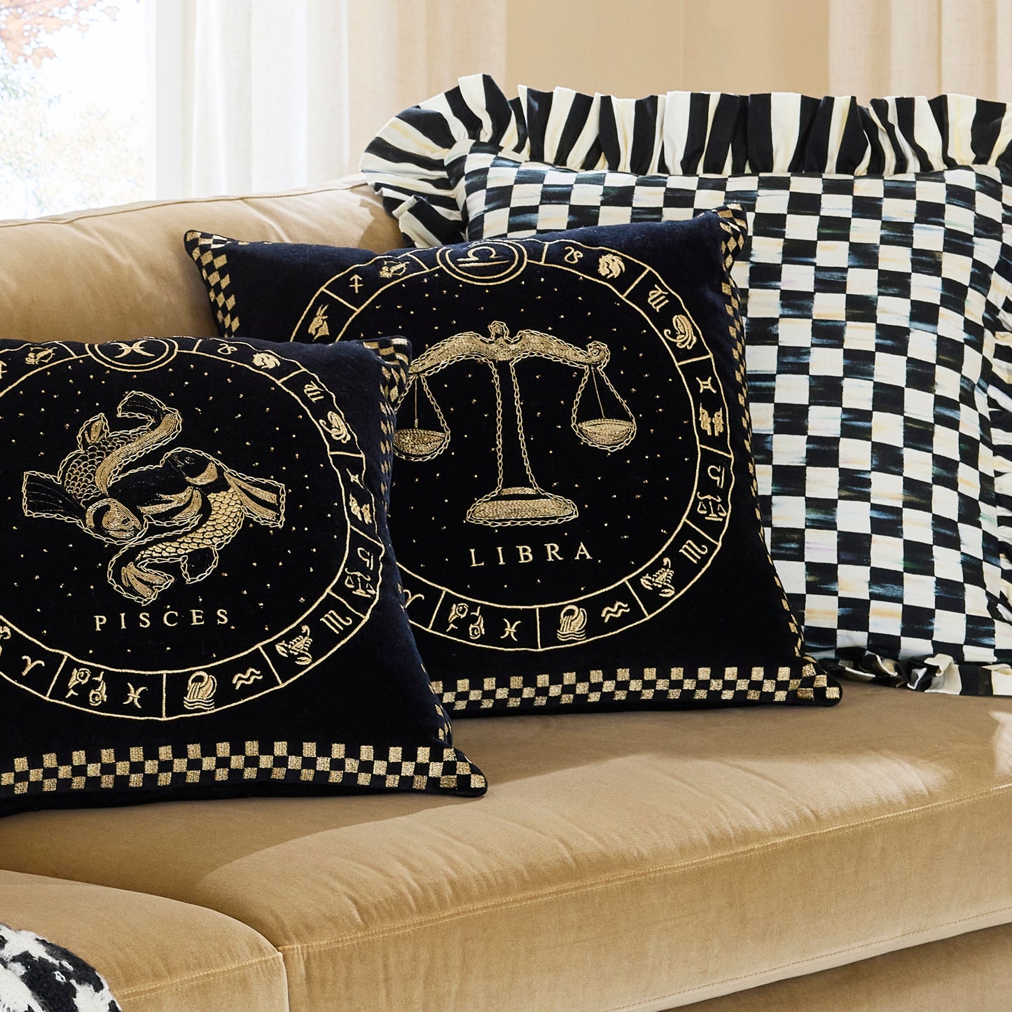 Libra Zodiac Throw Pillow