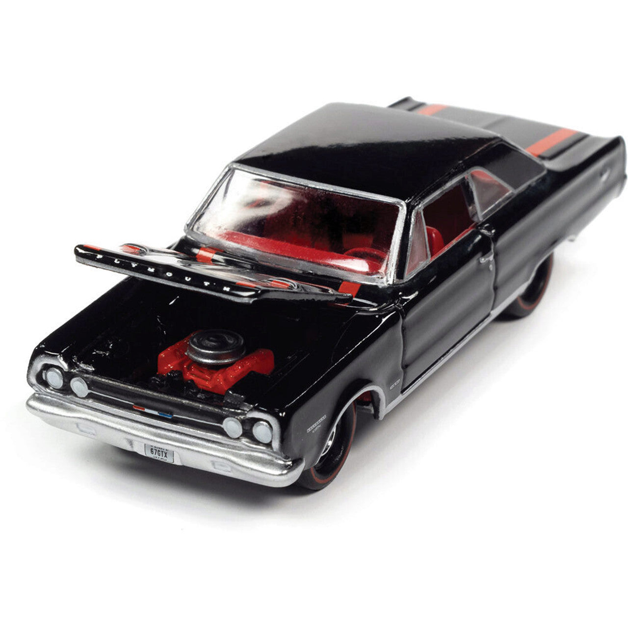 1967 Plymouth GTX - Gloss Black 1:64 Scale Diecast Model Car by Johnny Lightning