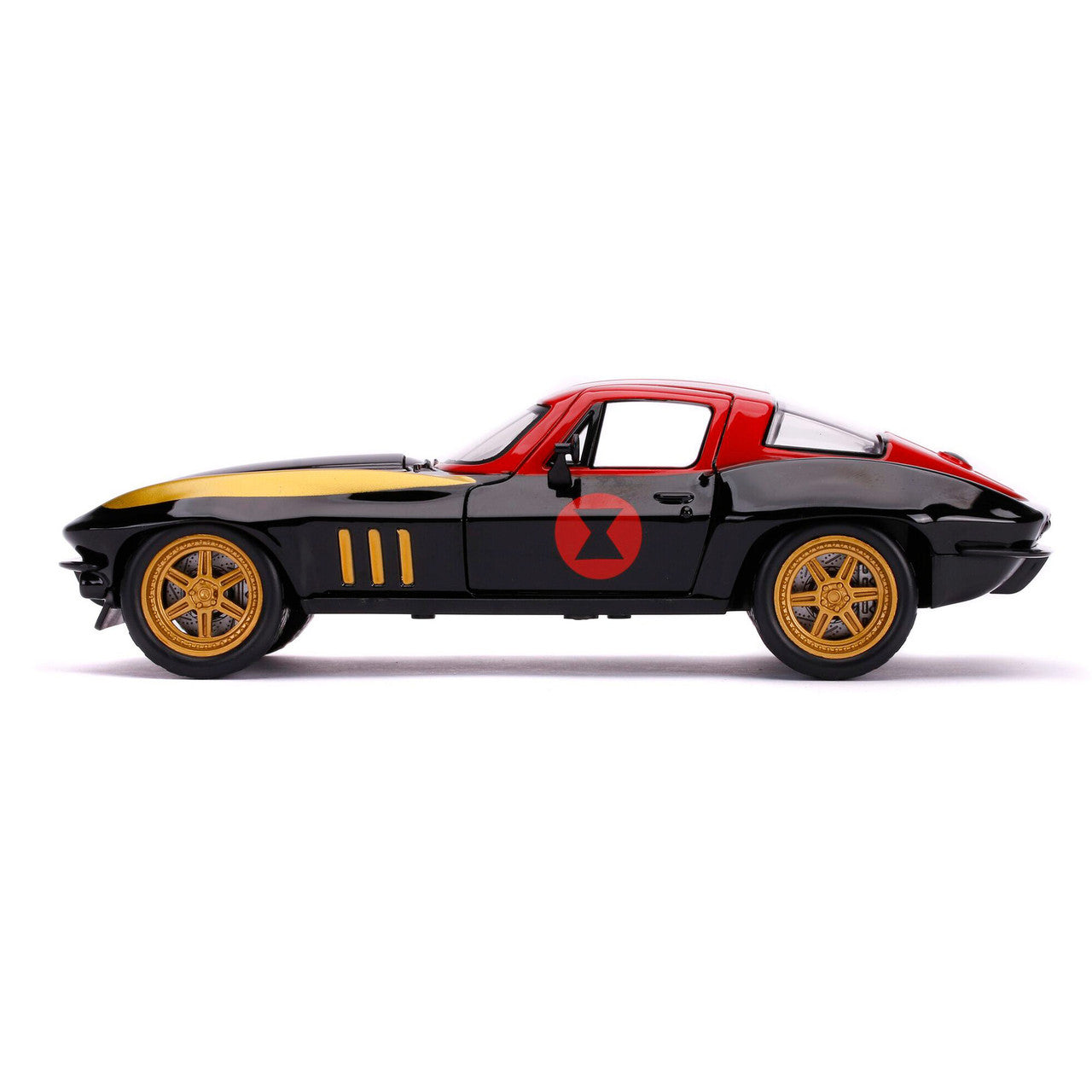 1966 Corvette with Black Widow Figure 1:24 Scale Diecast Model Car by Jada Toys