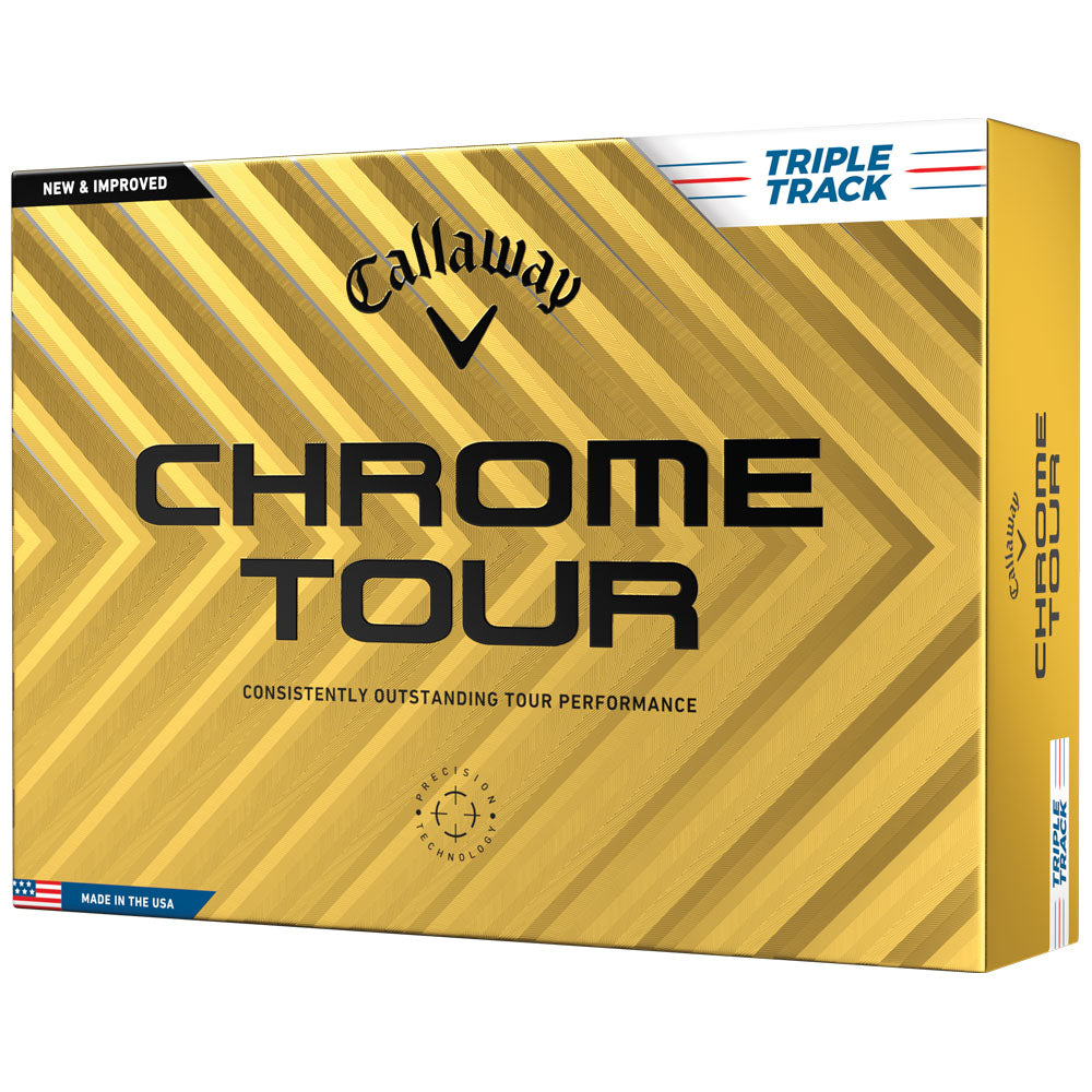 Chrome Tour Triple Track Golf Balls - White - 12 Pack