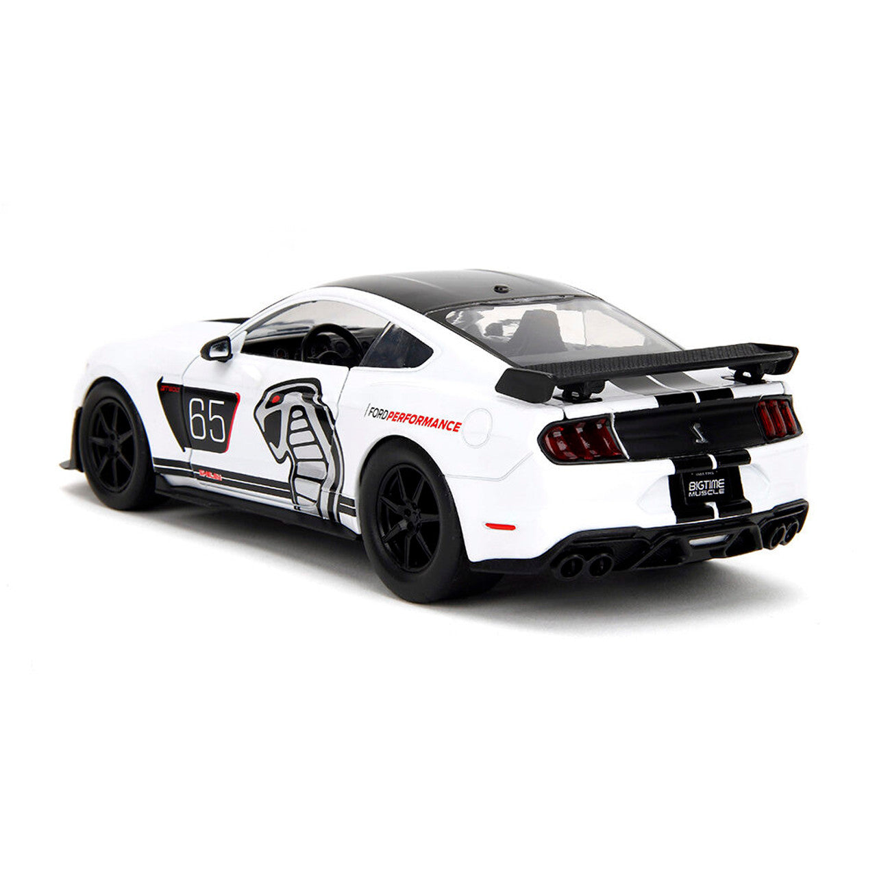 2020 Ford Mustang Shelby G.T. 500 - #65 White 1:24 Scale Diecast Model Car by Jada Toys