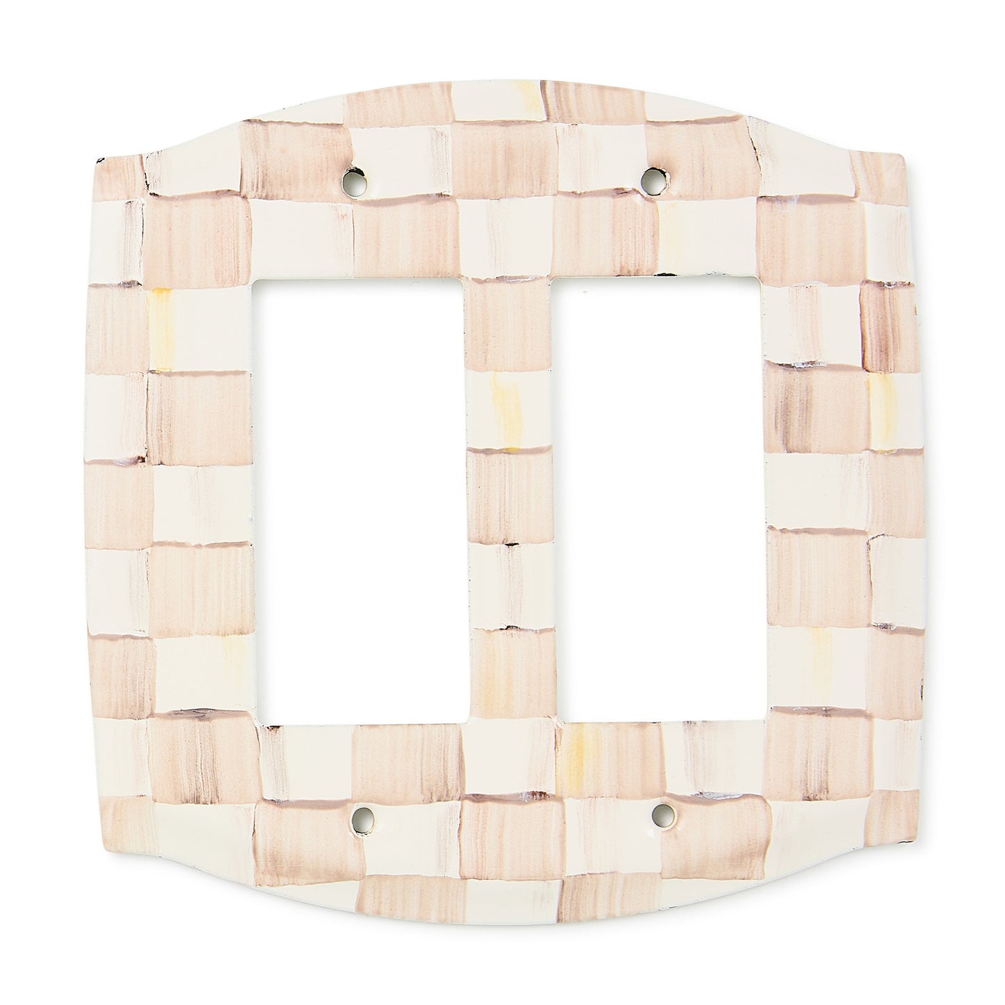 Mocha Check Double Rocker Switch Plate