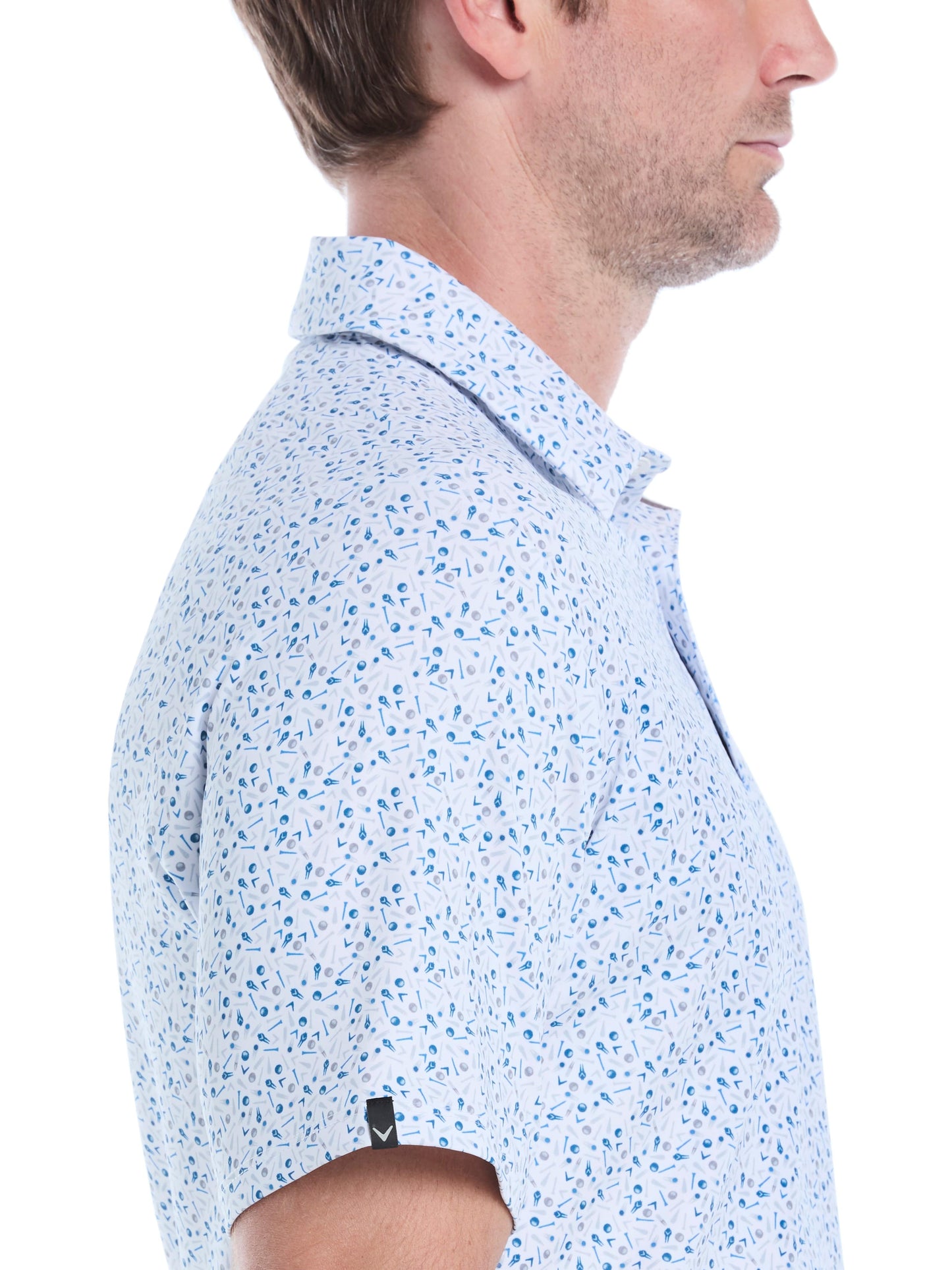 Mens Confetti Print Golf Polo Shirt