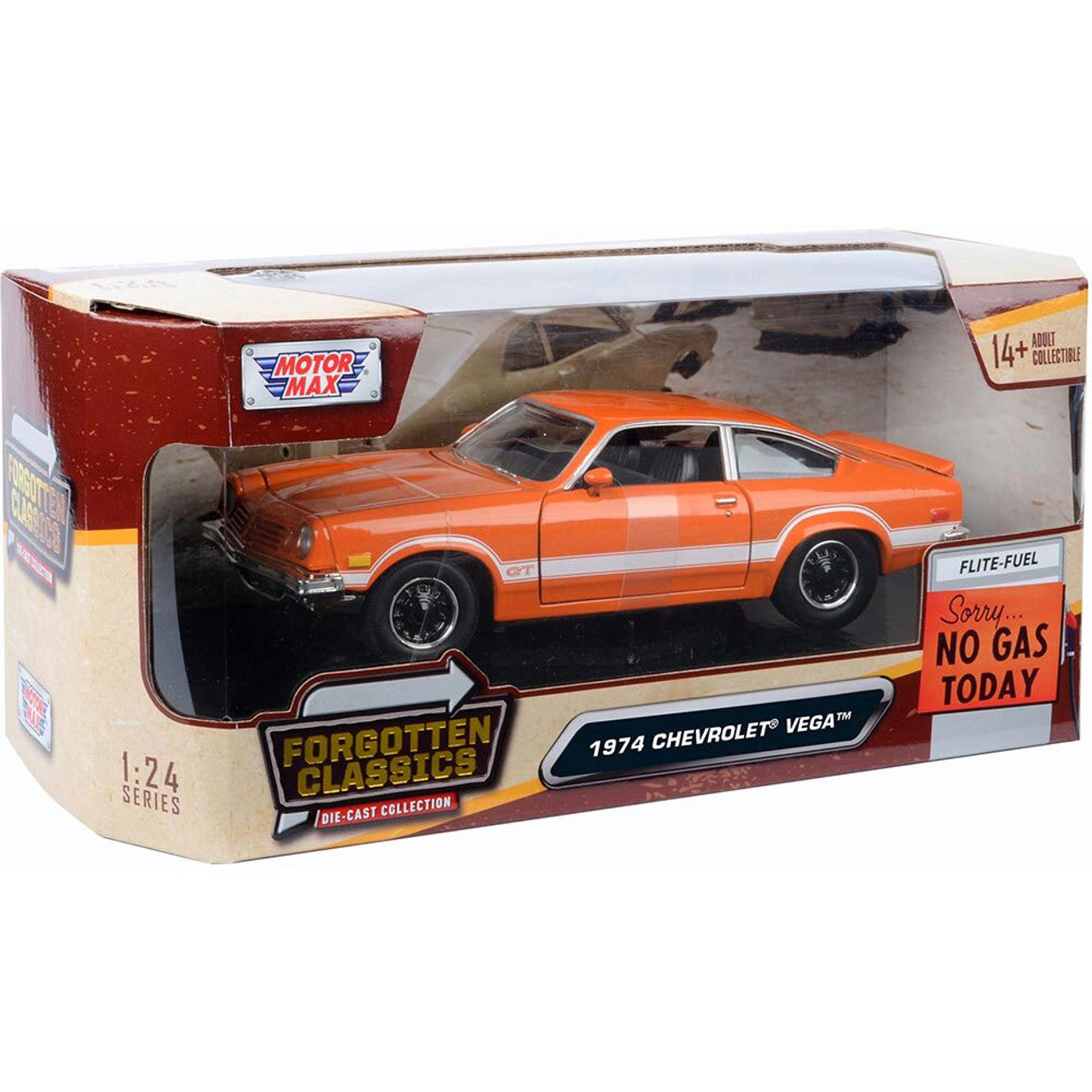 1974 Chevy Vega GT - Orange 1:24 Scale Diecast Model Car by Motormax