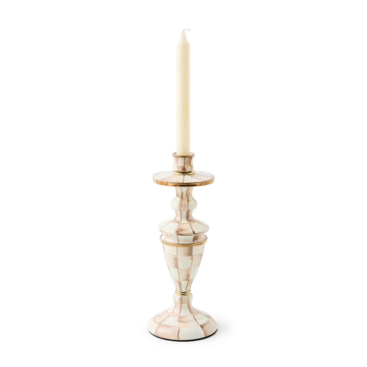 Mocha Check Medium Candlestick