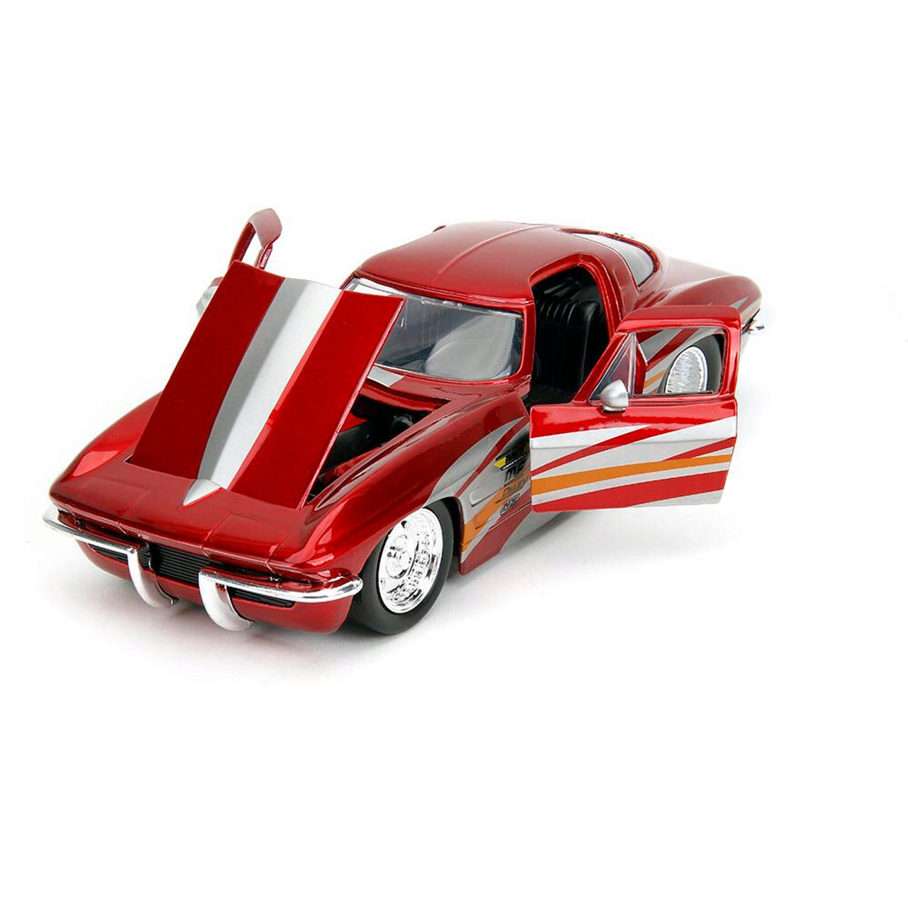 1963 Corvette Split Window - Red Custom 1:24 Scale Diecast Model Car by Jada Toys