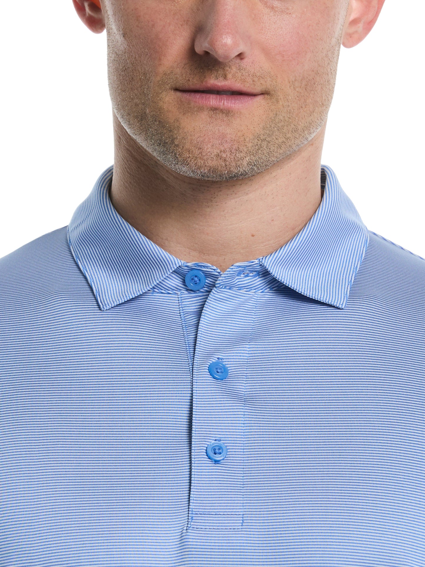 Mens Fine Line Stripe Golf Polo