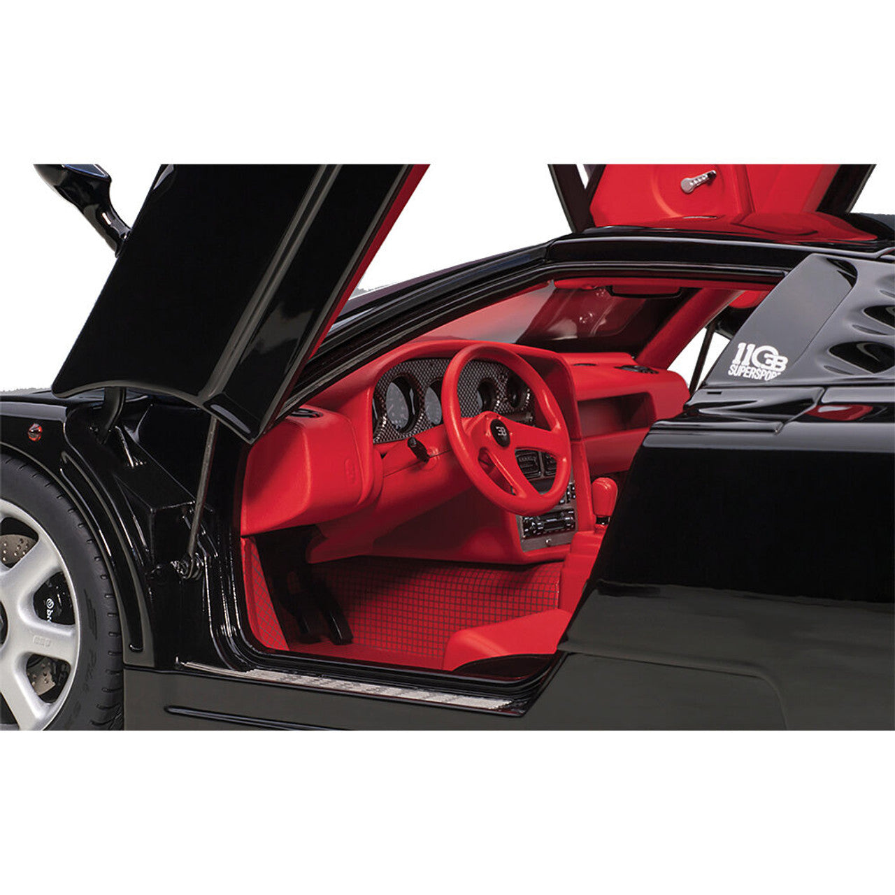Bugatti EB110 SS - Nero Black 1:18 Scale Composite Diecast Model Car by AutoArt