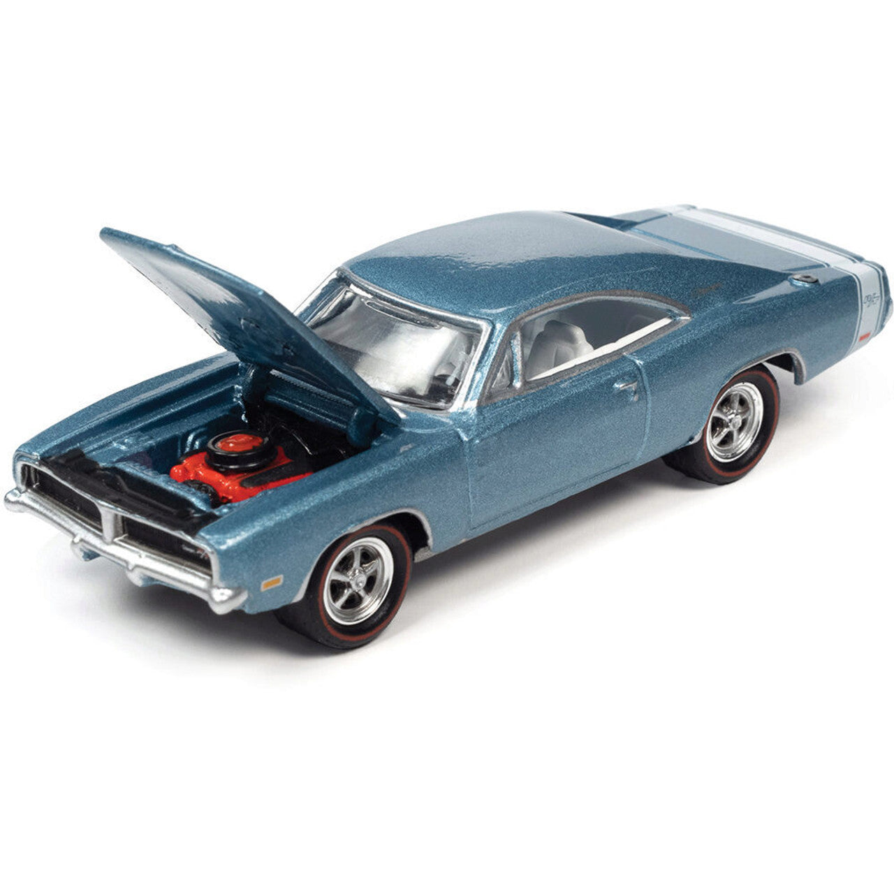 1969 Dodge Charger R/T - B3 Blue Poly 1:64 Scale Diecast Model Car by Johnny Lightning